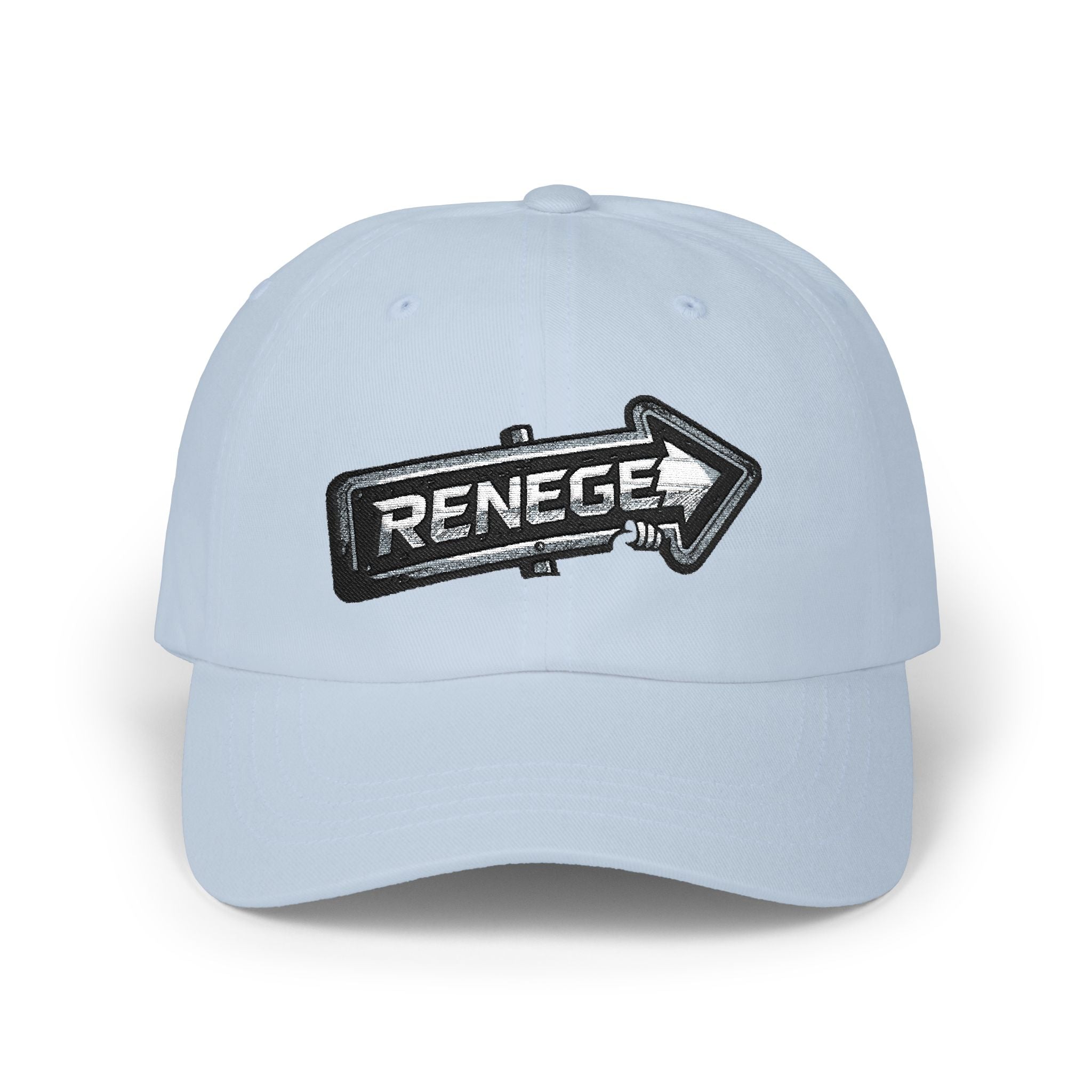 Renegé Arrow Dad Cap — Embroidered White Baseball Hat