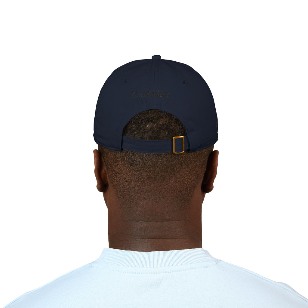 Organic Embroidered Baseball Cap – 'RENEGE' Arrow Design, EastSide Back Stamp