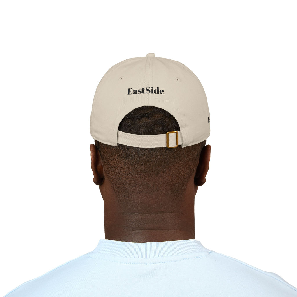 Organic Embroidered Baseball Cap – 'RENEGE' Arrow Design, EastSide Back Stamp