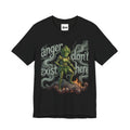 T-Shirt — 'Anger Don't Exist Here' Green Forest Spirit Graphic Tee (Front/Back Cannabis Plant Design)