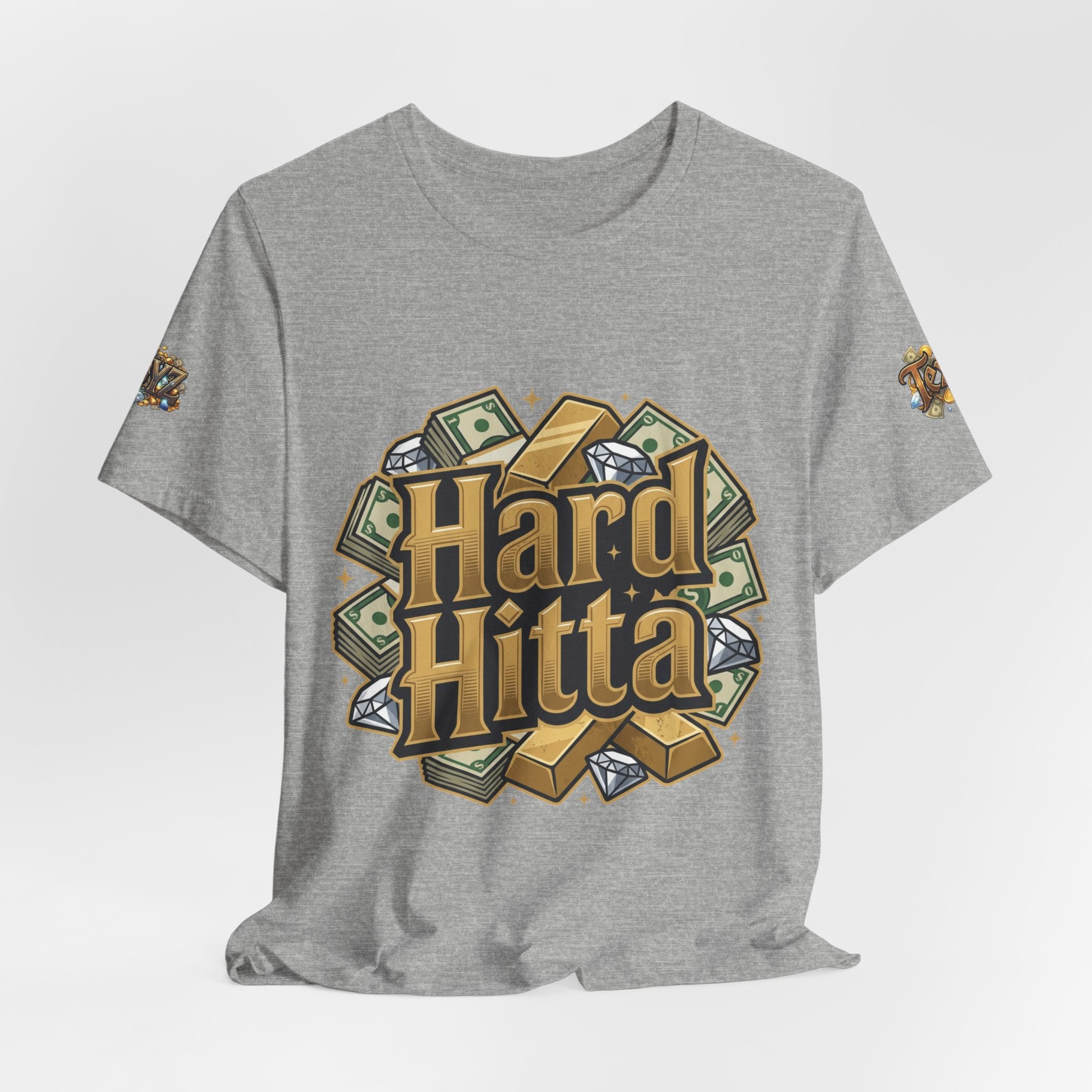Hard Hitta Money Graphic Tee — Retro Cash & Gold Logo T-Shirt