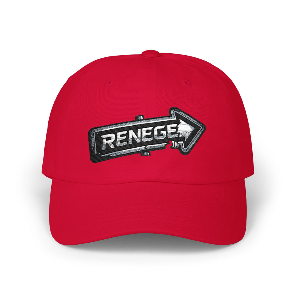 Renegé Arrow Dad Cap — Embroidered White Baseball Hat