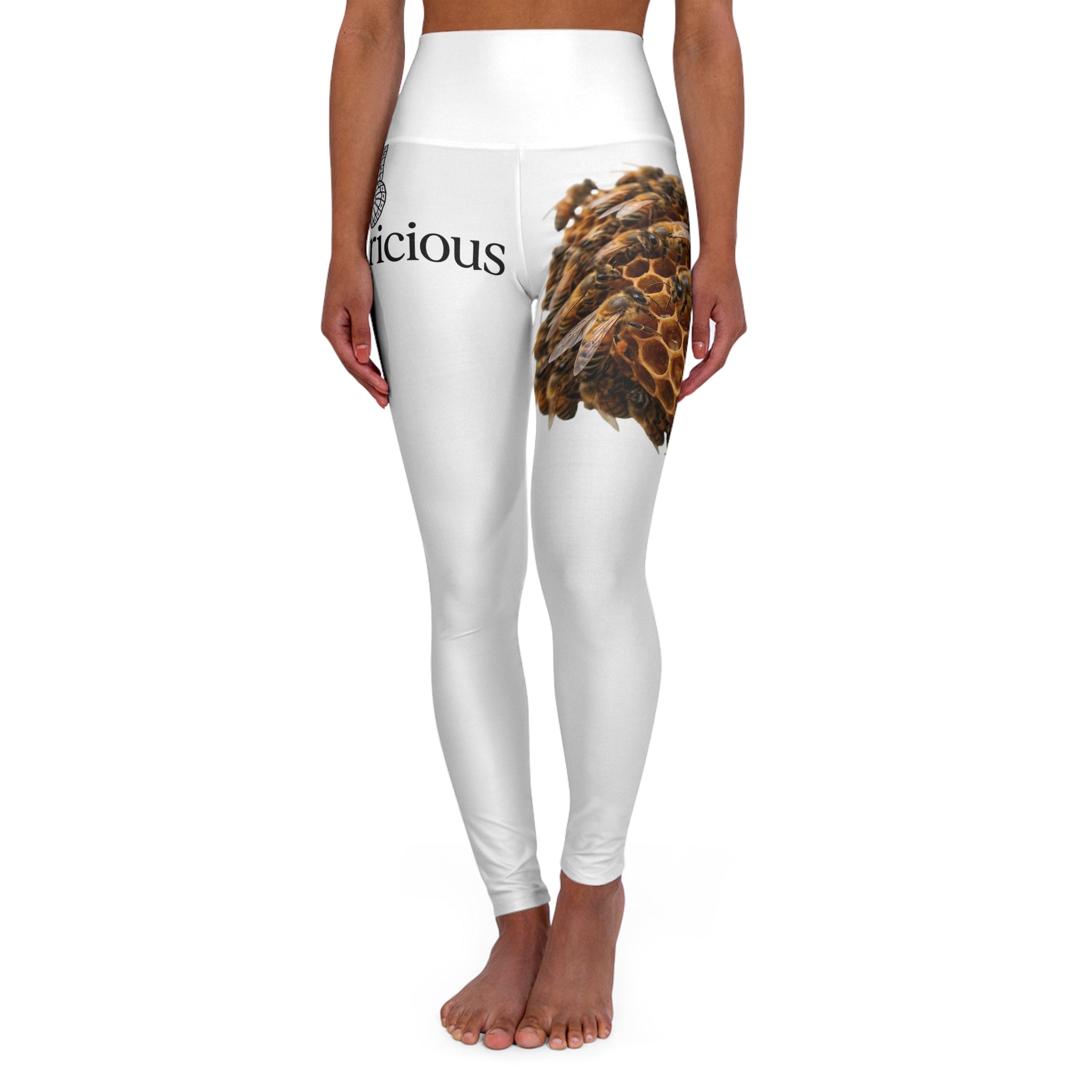 Pinecone Yoga Leggings — High-Waist AOP ‘So Delicious’ Nature Print