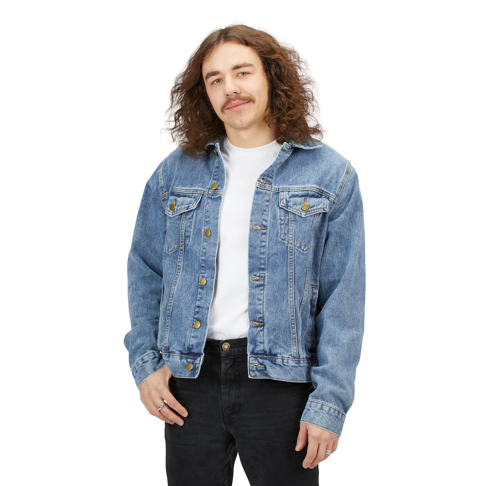 Men's Vintage Car Denim Jacket — 'Del South' Retro Classic Auto Graphic