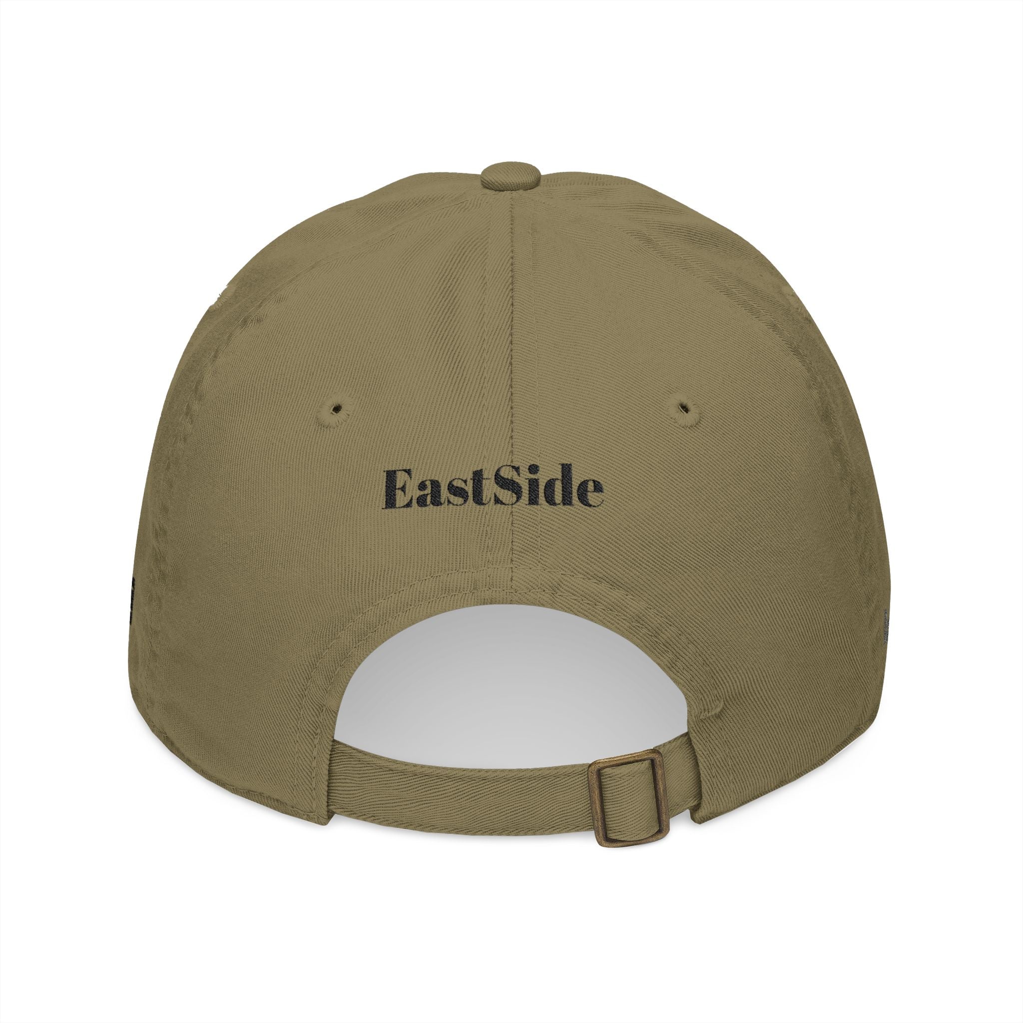 Organic Embroidered Baseball Cap – 'RENEGE' Arrow Design, EastSide Back Stamp