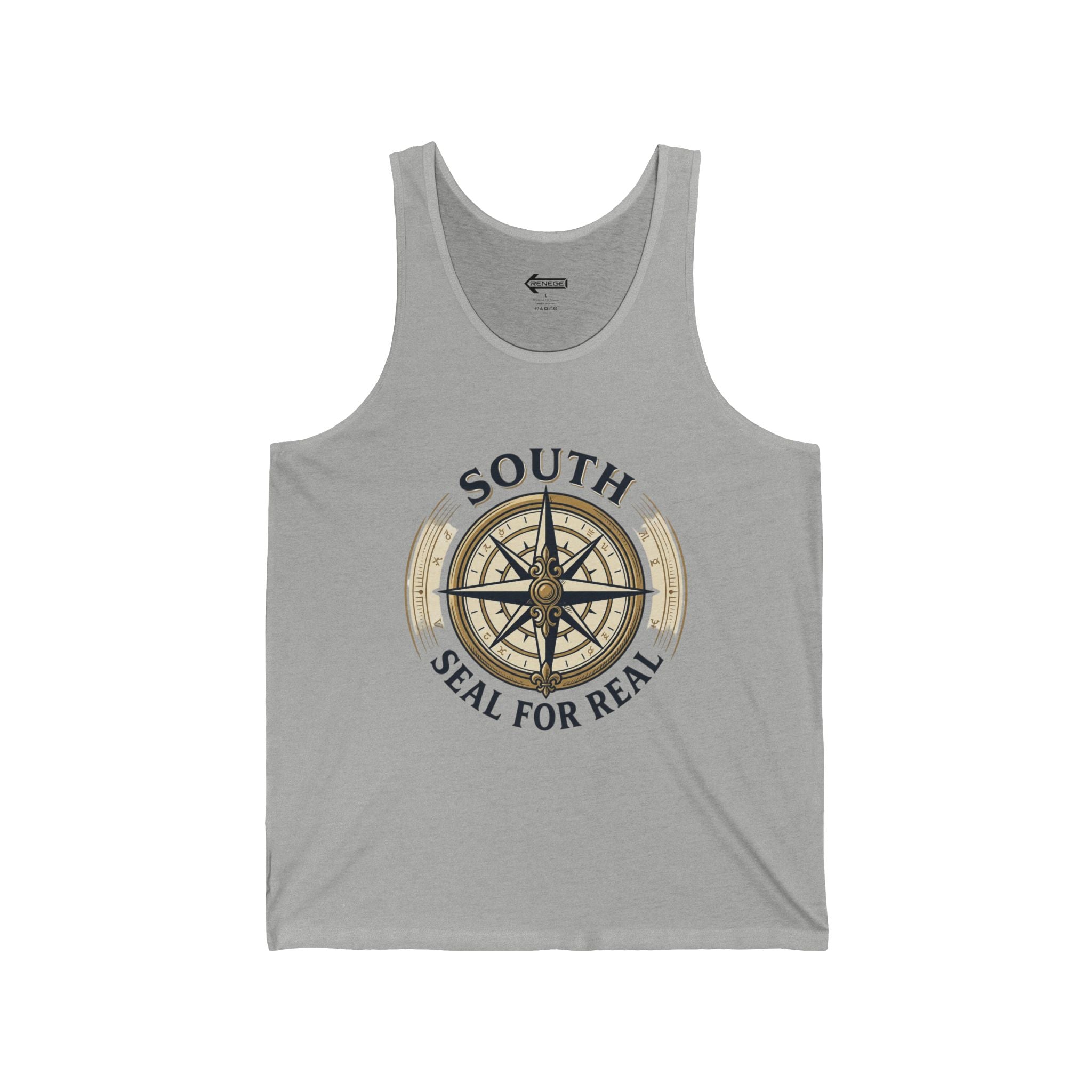 South Compass Tank Top — "South Seal For Real" Nautical Compass Graphic Tank