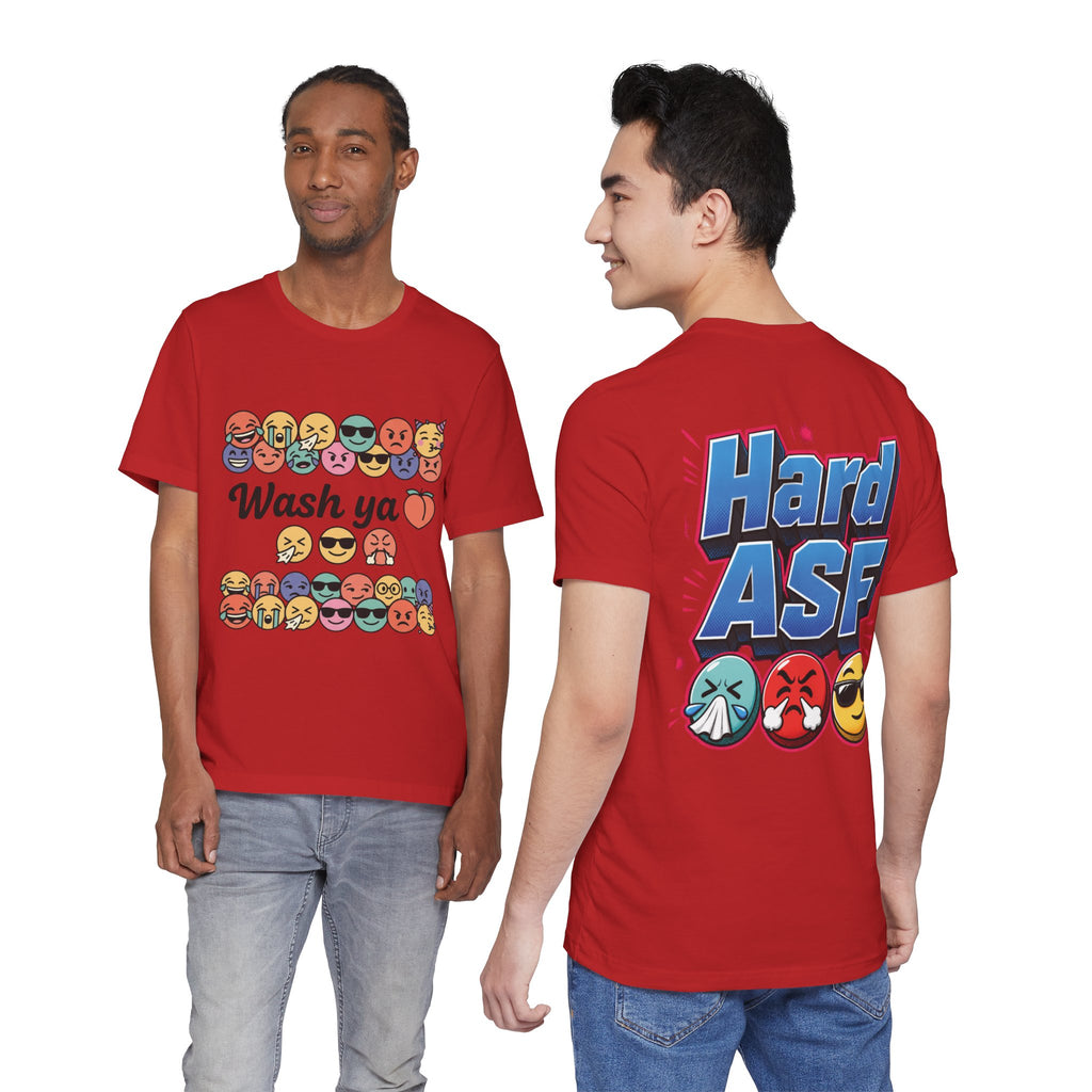 Wash Ya / Hard ASF Emoji Graphic Tee — Funny Emoji Face T-Shirt