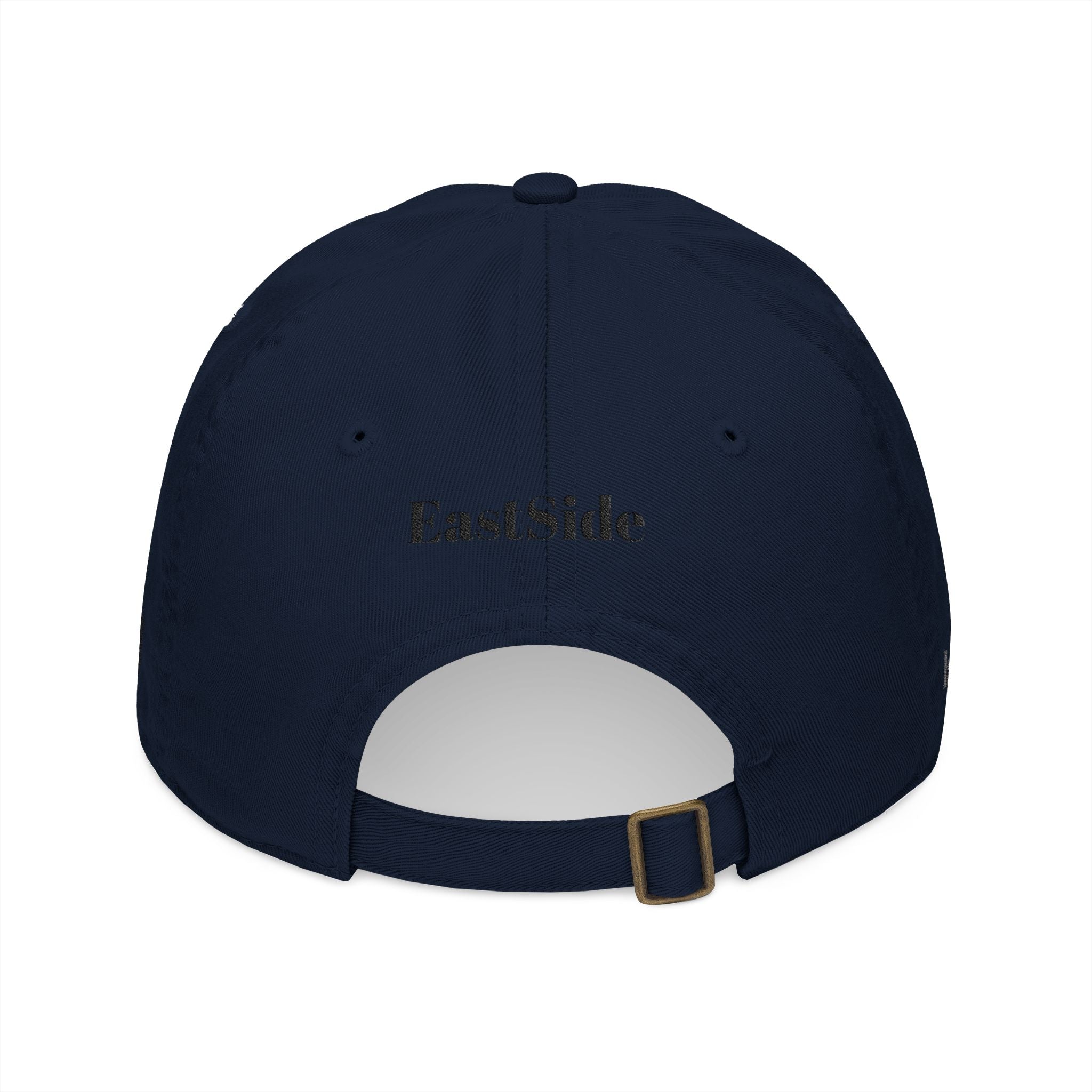 Organic Embroidered Baseball Cap – 'RENEGE' Arrow Design, EastSide Back Stamp