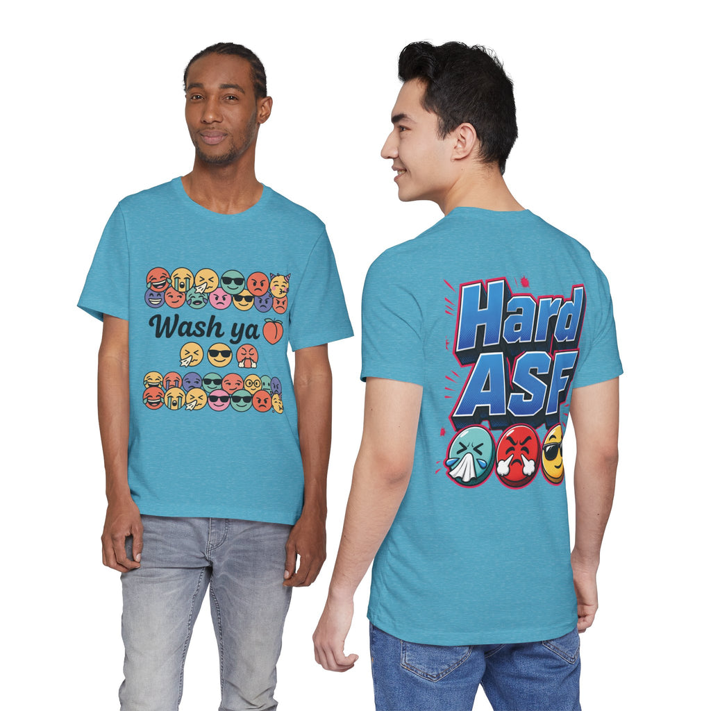 Wash Ya / Hard ASF Emoji Graphic Tee — Funny Emoji Face T-Shirt
