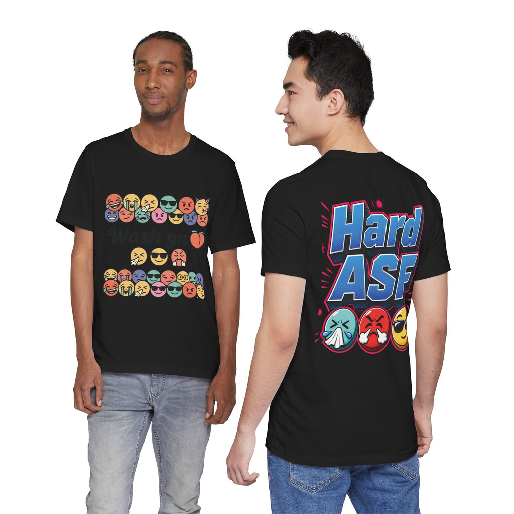 Wash Ya / Hard ASF Emoji Graphic Tee — Funny Emoji Face T-Shirt