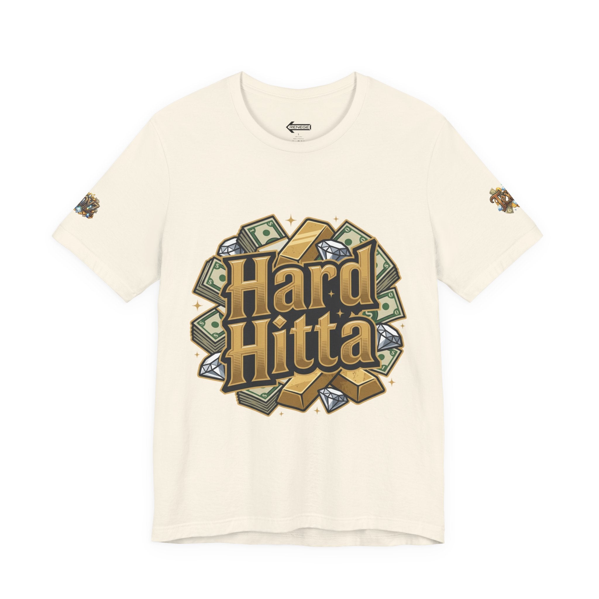 Hard Hitta Money Graphic Tee — Retro Cash & Gold Logo T-Shirt