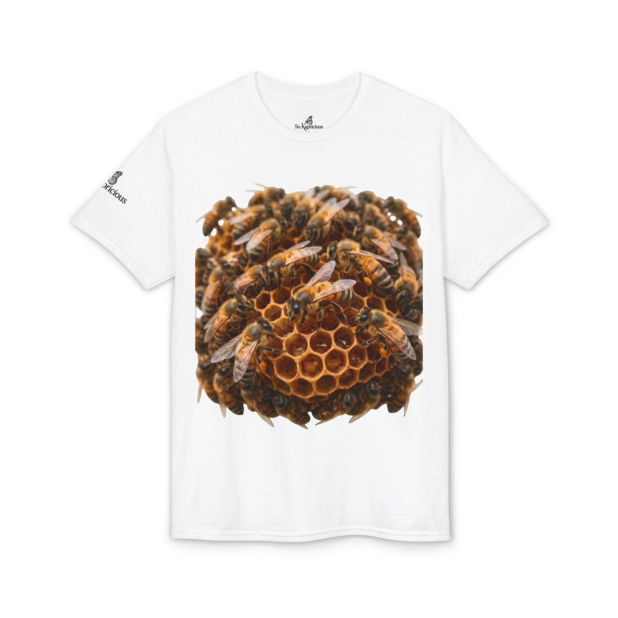 Beehive Honeycomb T-Shirt — Realistic Bee Cluster Graphic Tee