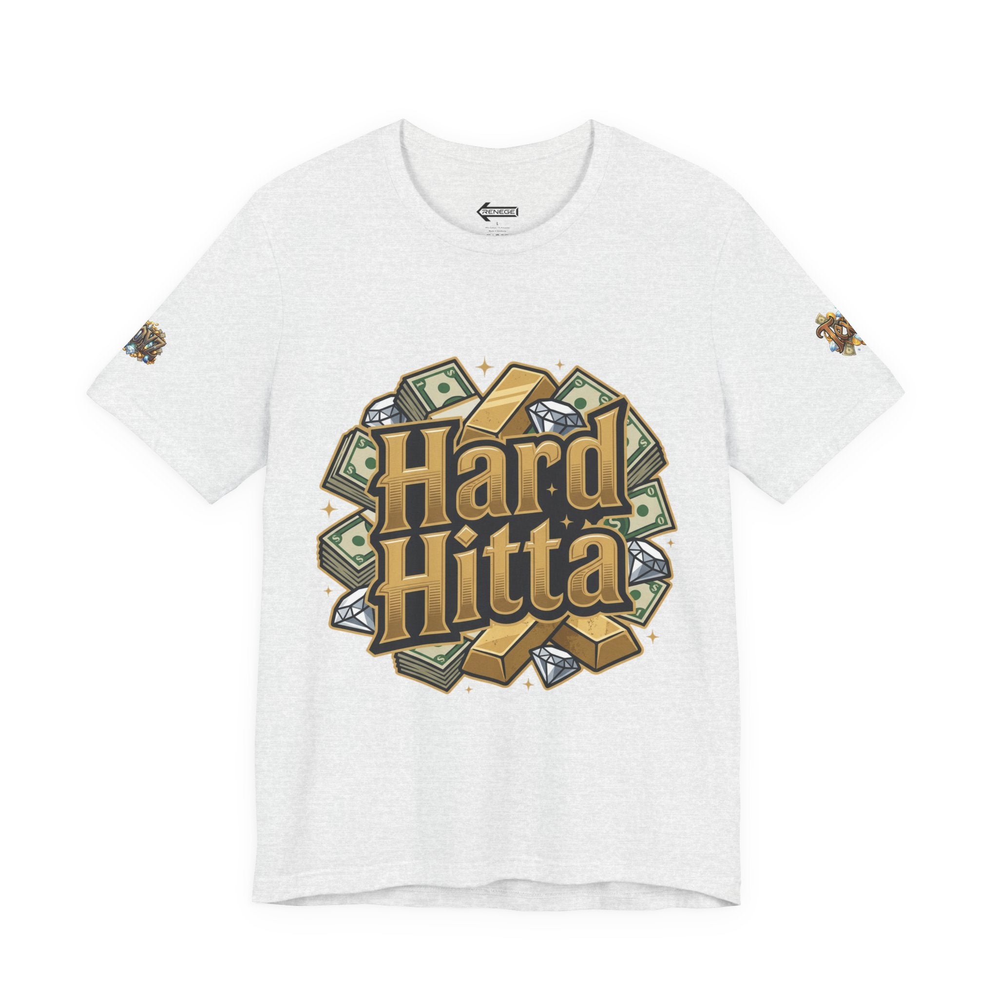 Hard Hitta Money Graphic Tee — Retro Cash & Gold Logo T-Shirt