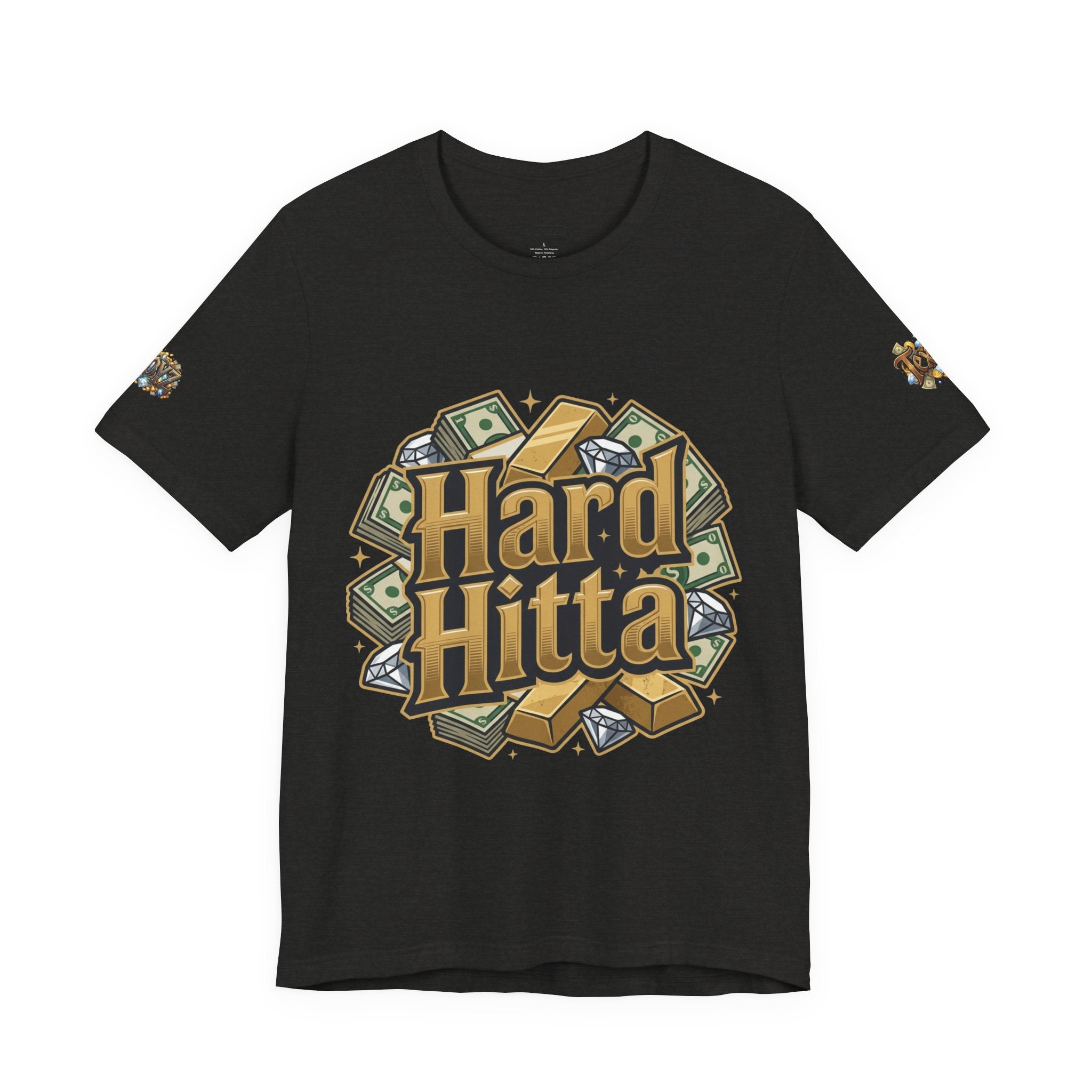 Hard Hitta Money Graphic Tee — Retro Cash & Gold Logo T-Shirt