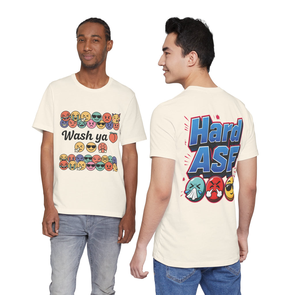 Wash Ya / Hard ASF Emoji Graphic Tee — Funny Emoji Face T-Shirt