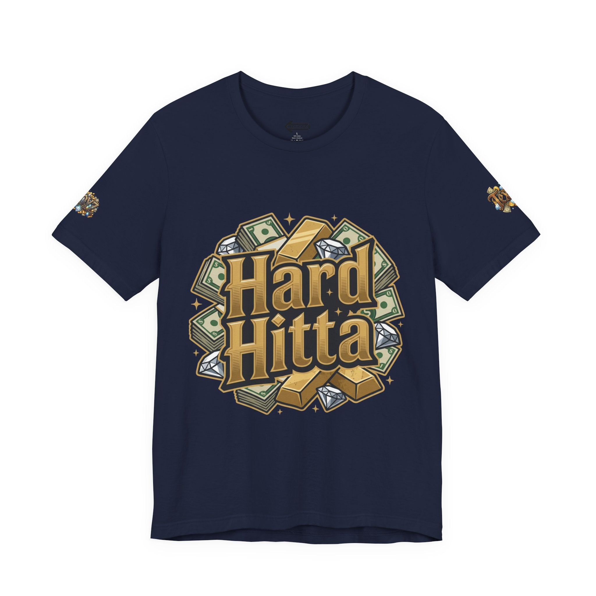 Hard Hitta Money Graphic Tee — Retro Cash & Gold Logo T-Shirt