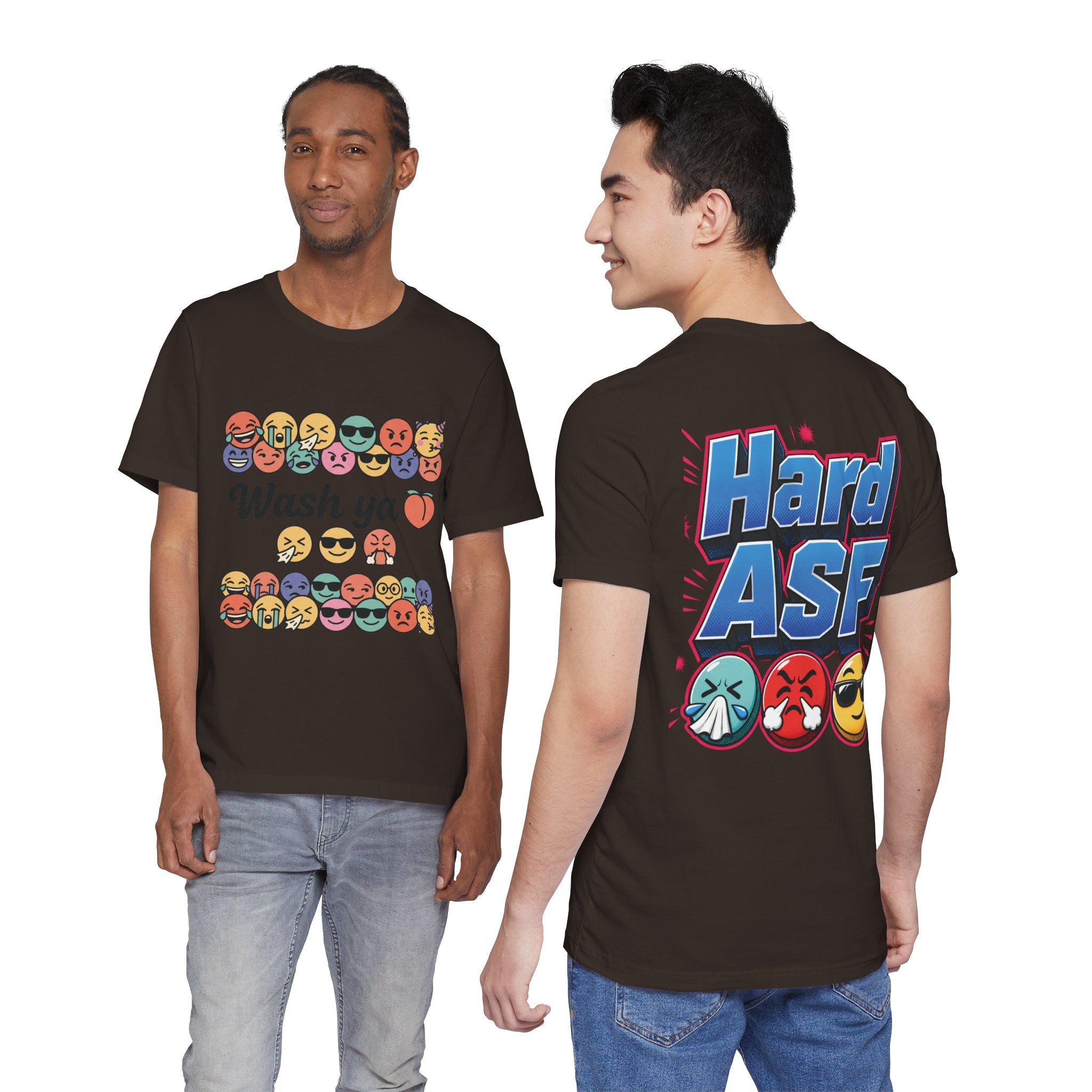 Wash Ya / Hard ASF Emoji Graphic Tee — Funny Emoji Face T-Shirt