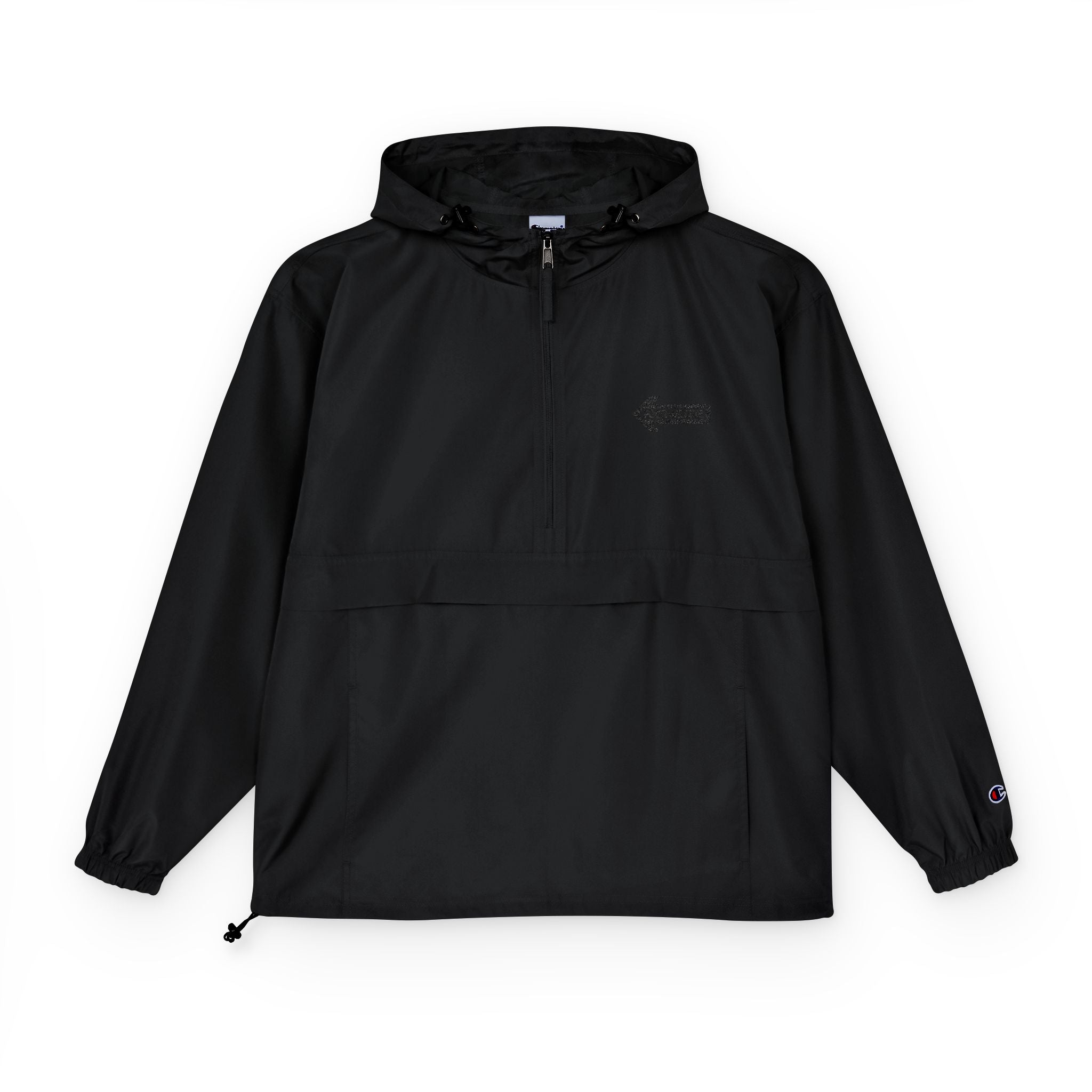 Orange Packable Anorak Jacket with Chest Patch