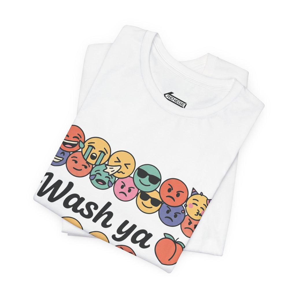 Wash Ya / Hard ASF Emoji Graphic Tee — Funny Emoji Face T-Shirt