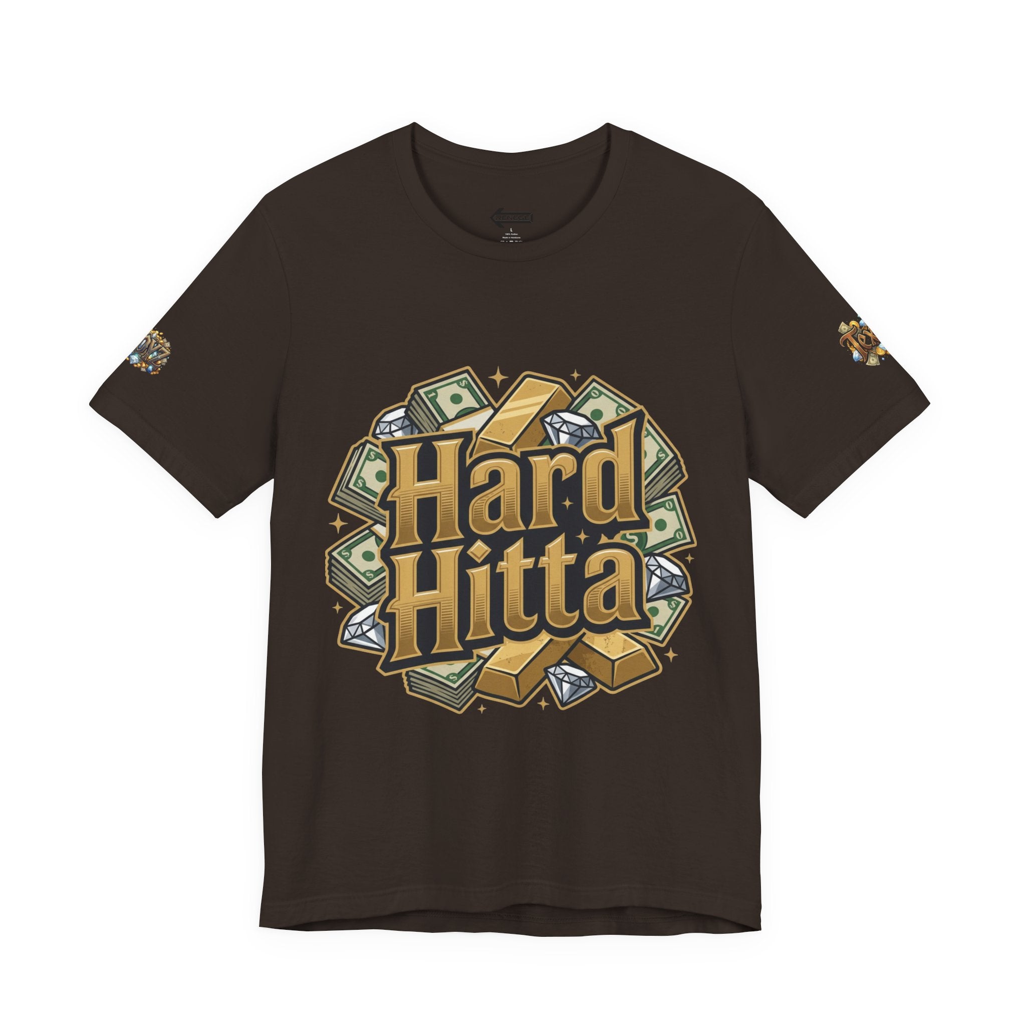 Hard Hitta Money Graphic Tee — Retro Cash & Gold Logo T-Shirt