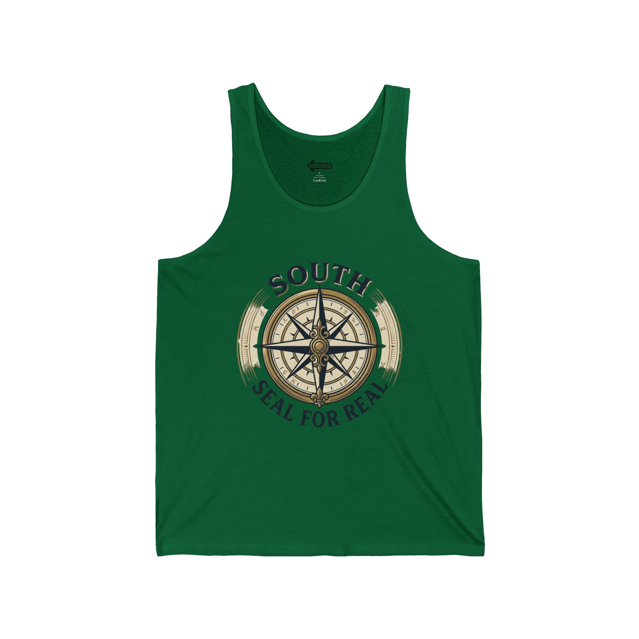 South Compass Tank Top — "South Seal For Real" Nautical Compass Graphic Tank