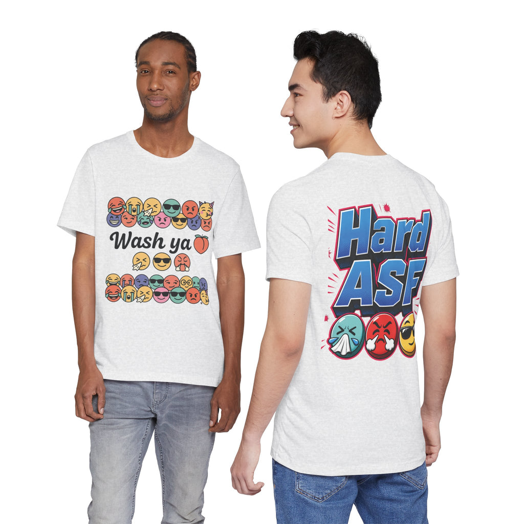 Wash Ya / Hard ASF Emoji Graphic Tee — Funny Emoji Face T-Shirt
