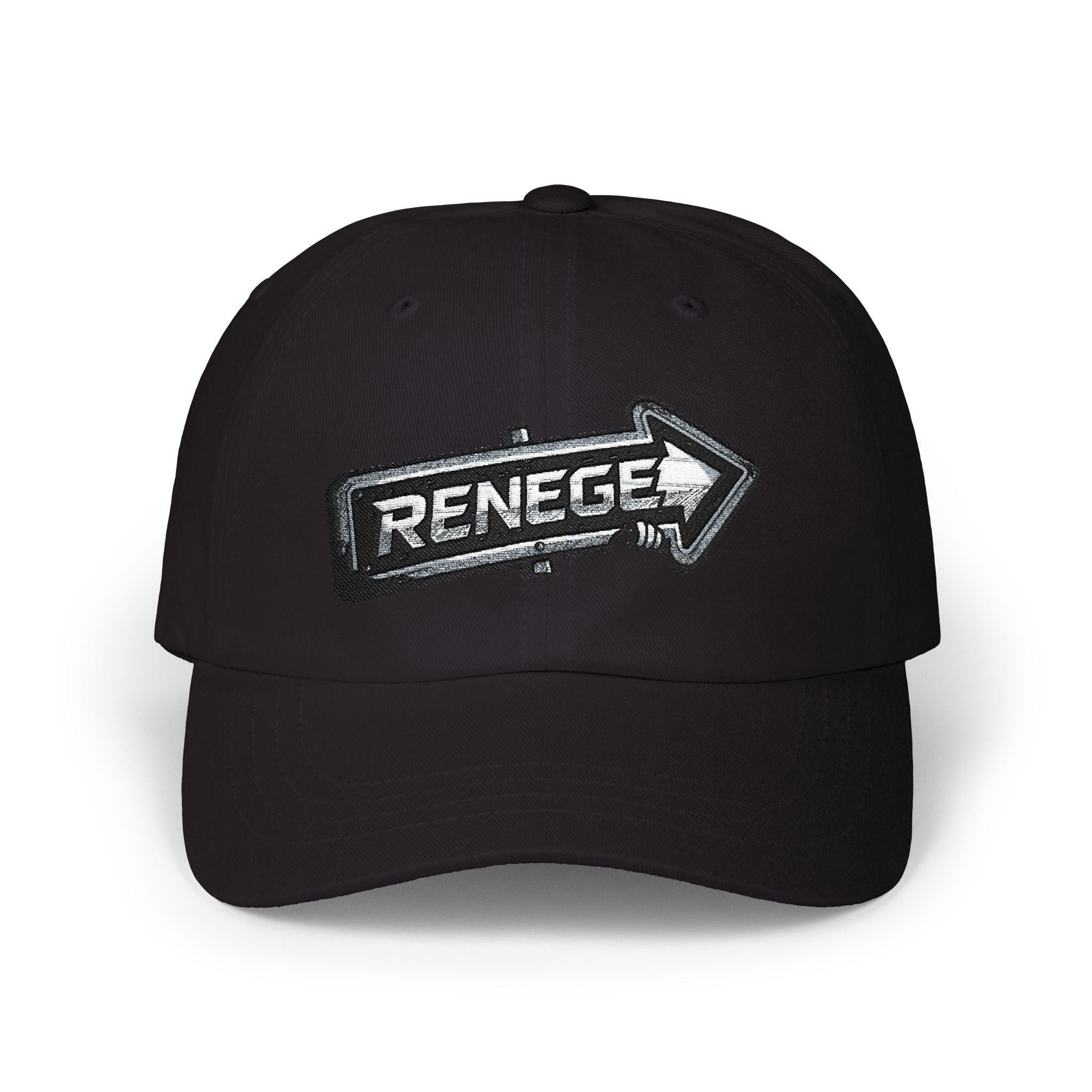 Renegé Arrow Dad Cap — Embroidered White Baseball Hat