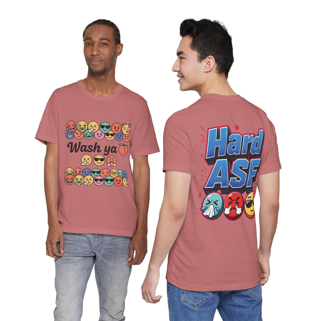 Wash Ya / Hard ASF Emoji Graphic Tee — Funny Emoji Face T-Shirt