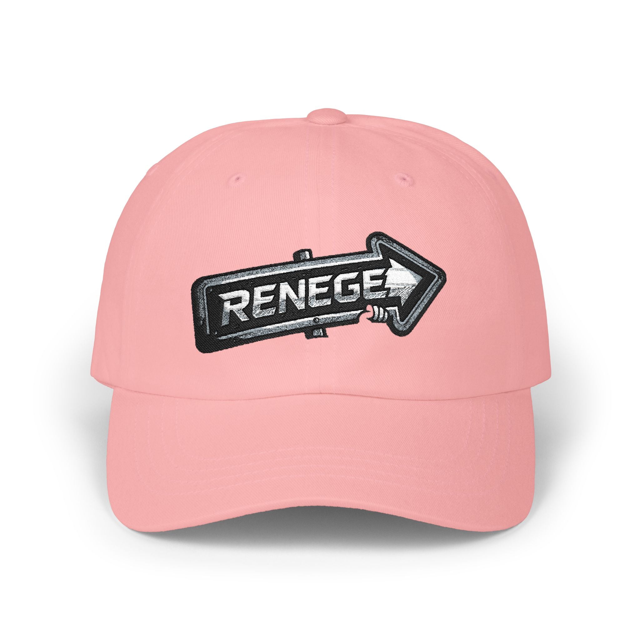 Renegé Arrow Dad Cap — Embroidered White Baseball Hat