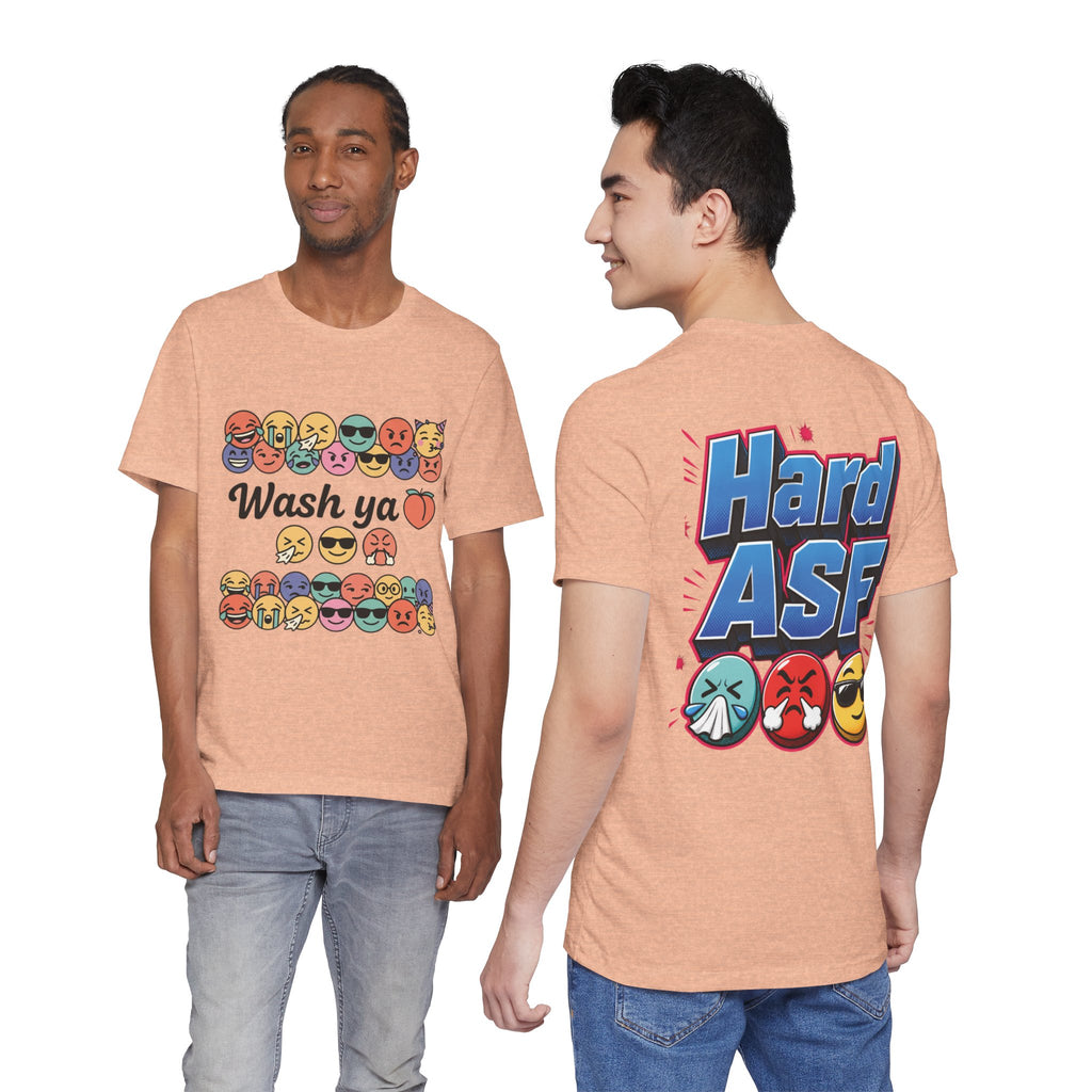 Wash Ya / Hard ASF Emoji Graphic Tee — Funny Emoji Face T-Shirt