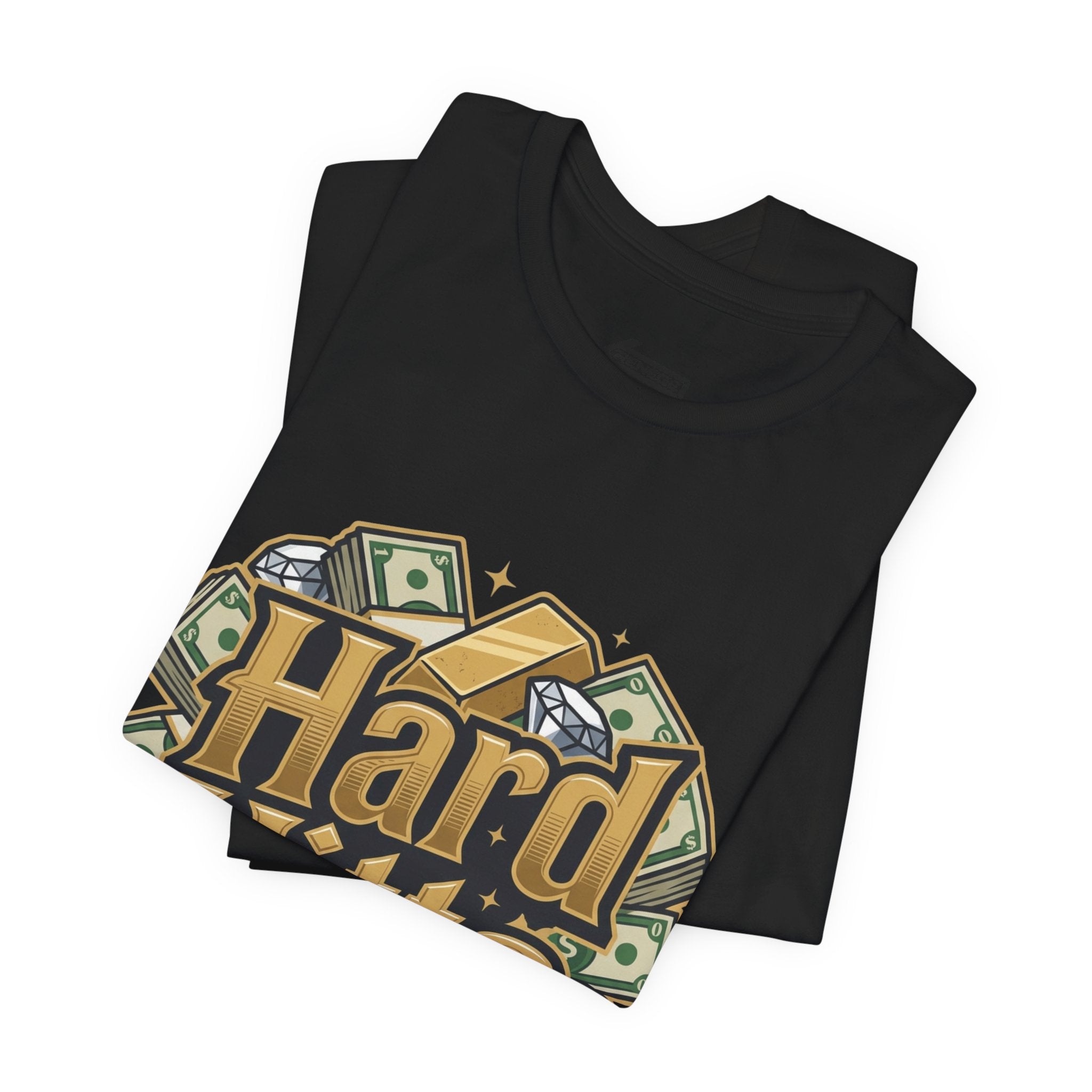 Hard Hitta Money Graphic Tee — Retro Cash & Gold Logo T-Shirt
