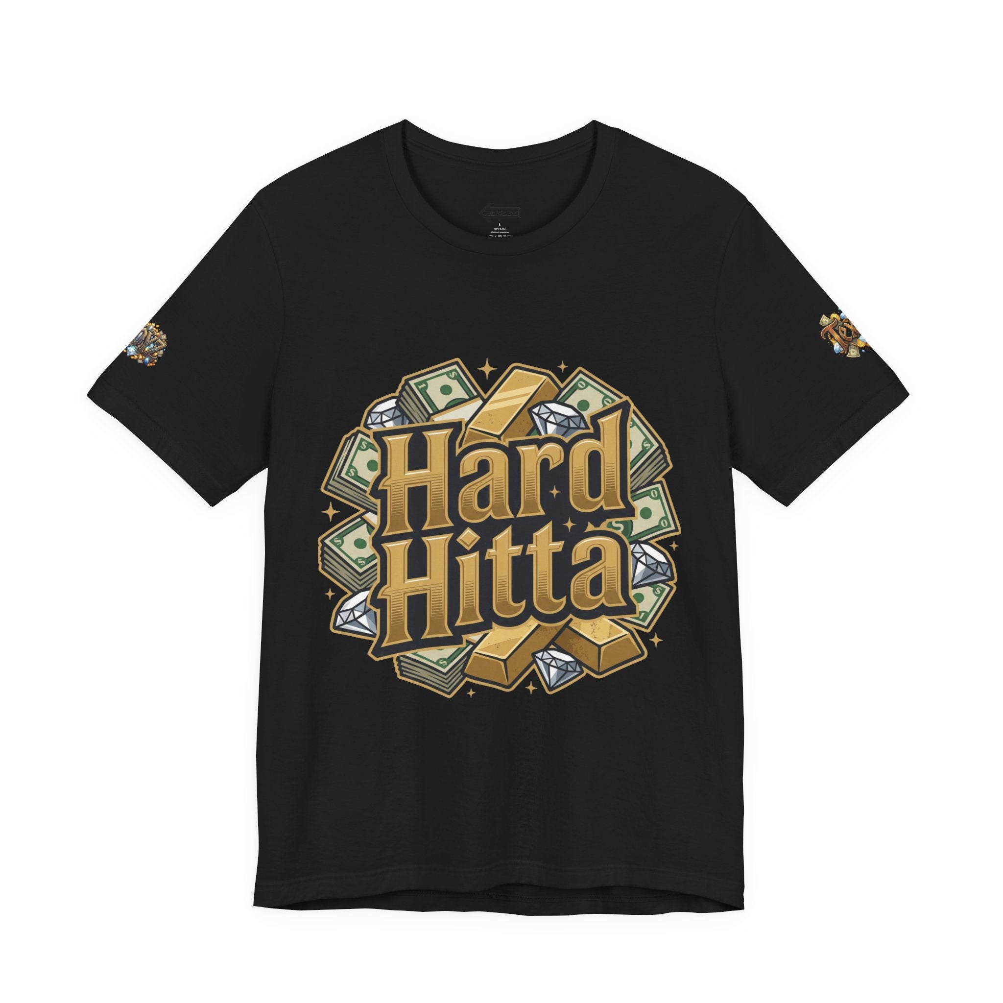 Hard Hitta Money Graphic Tee — Retro Cash & Gold Logo T-Shirt