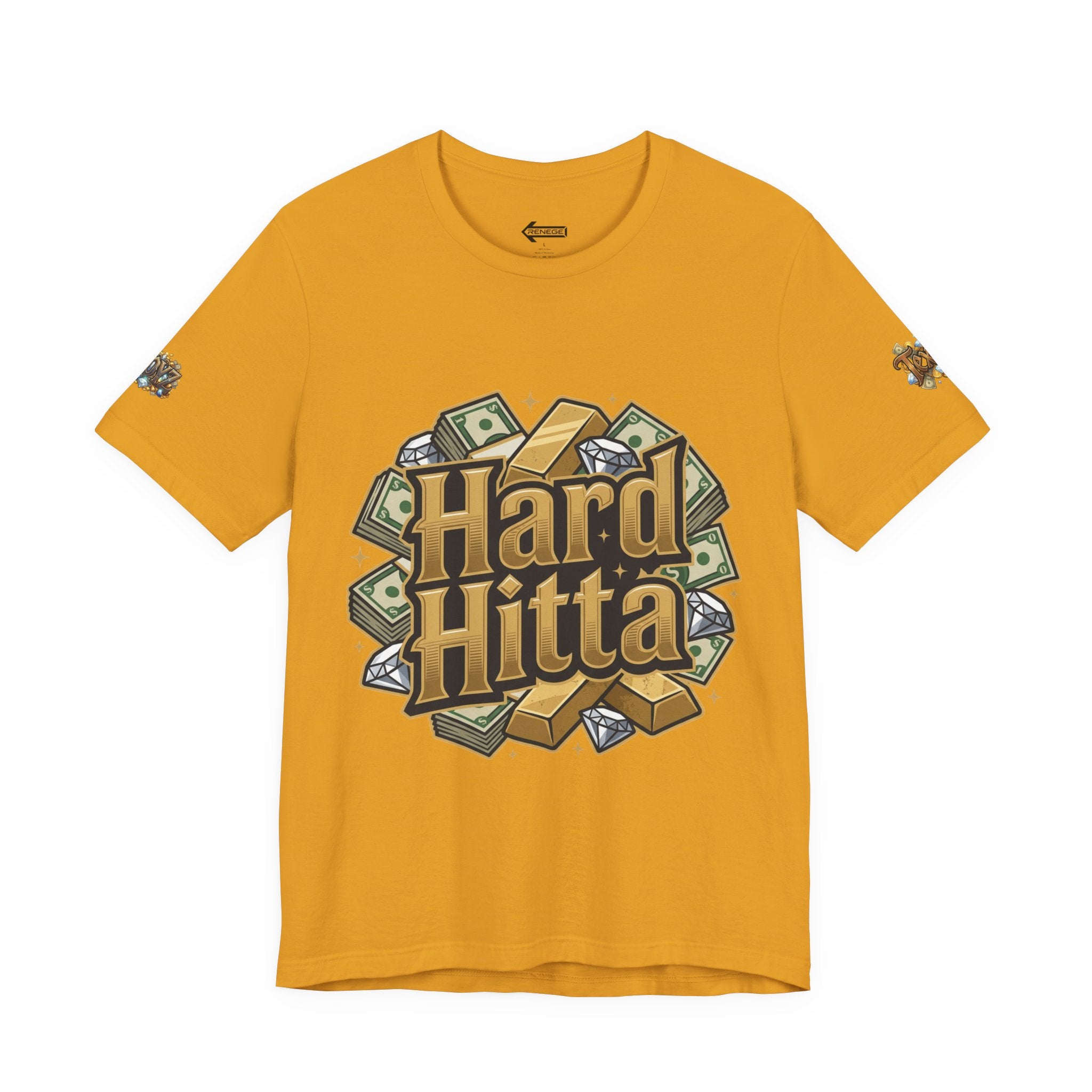 Hard Hitta Money Graphic Tee — Retro Cash & Gold Logo T-Shirt