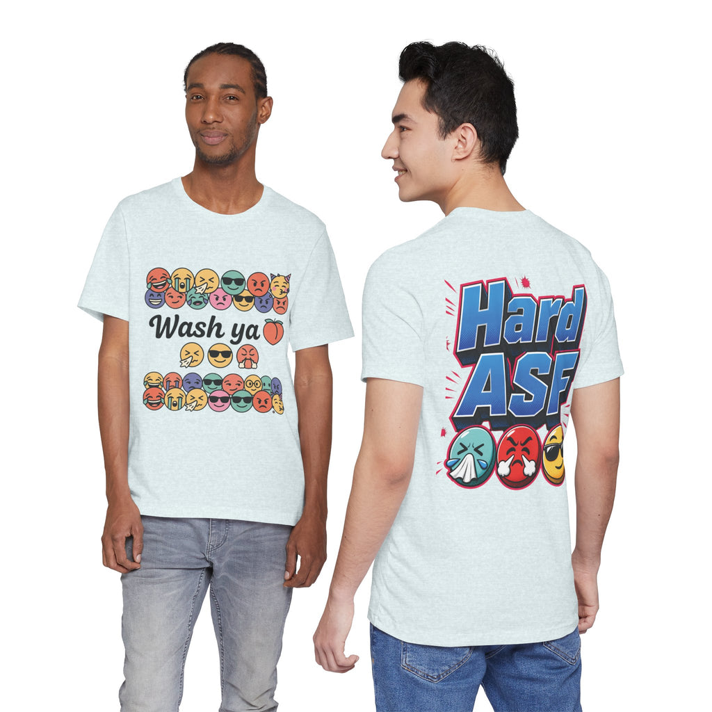 Wash Ya / Hard ASF Emoji Graphic Tee — Funny Emoji Face T-Shirt