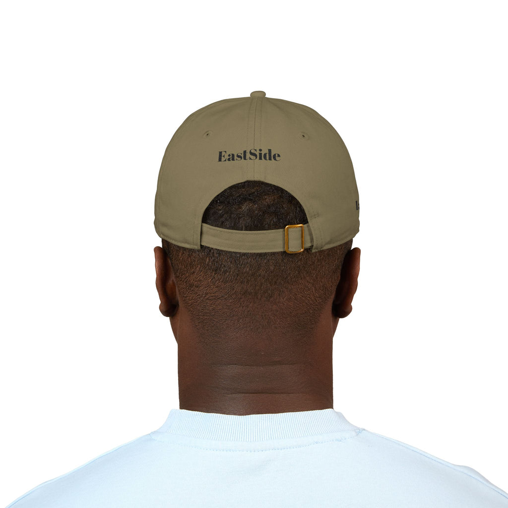 Organic Embroidered Baseball Cap – 'RENEGE' Arrow Design, EastSide Back Stamp