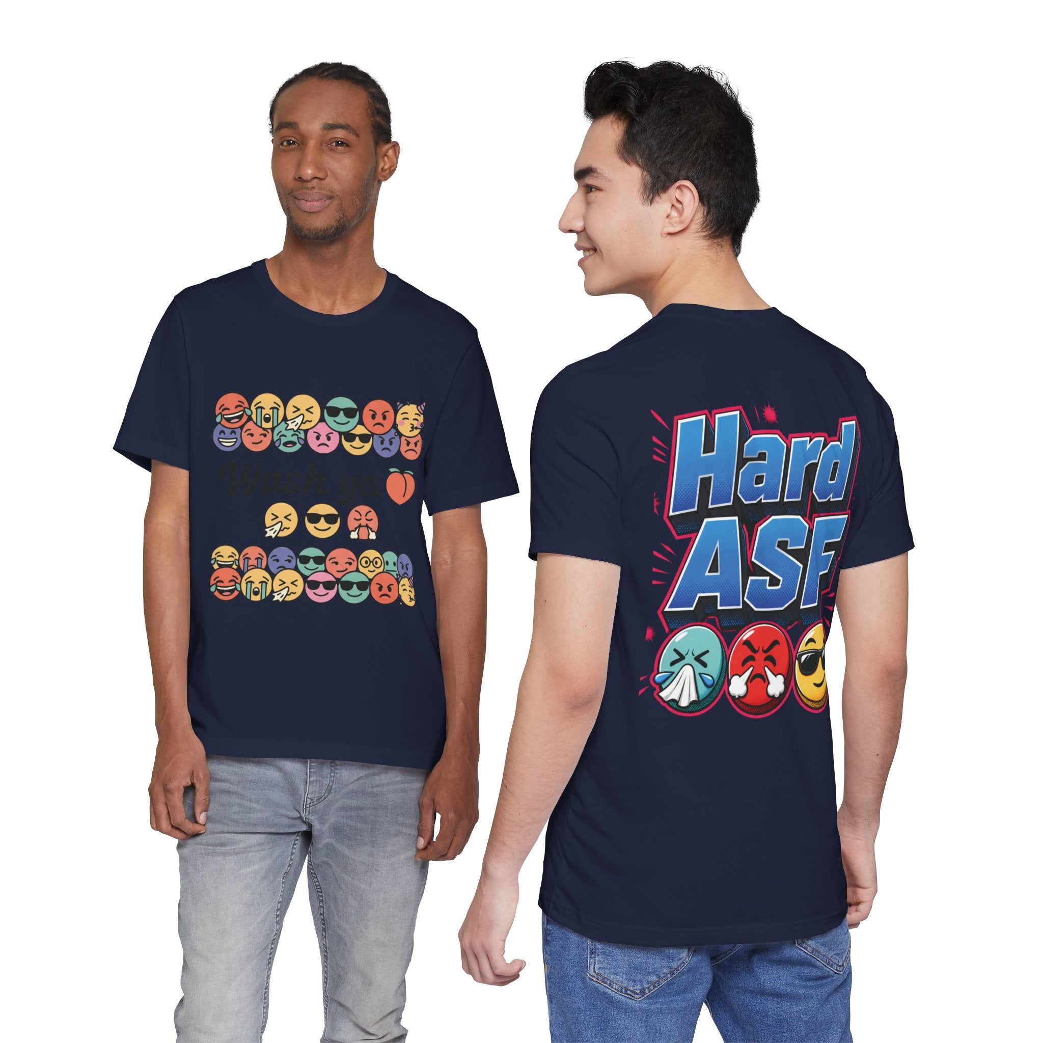 Wash Ya / Hard ASF Emoji Graphic Tee — Funny Emoji Face T-Shirt