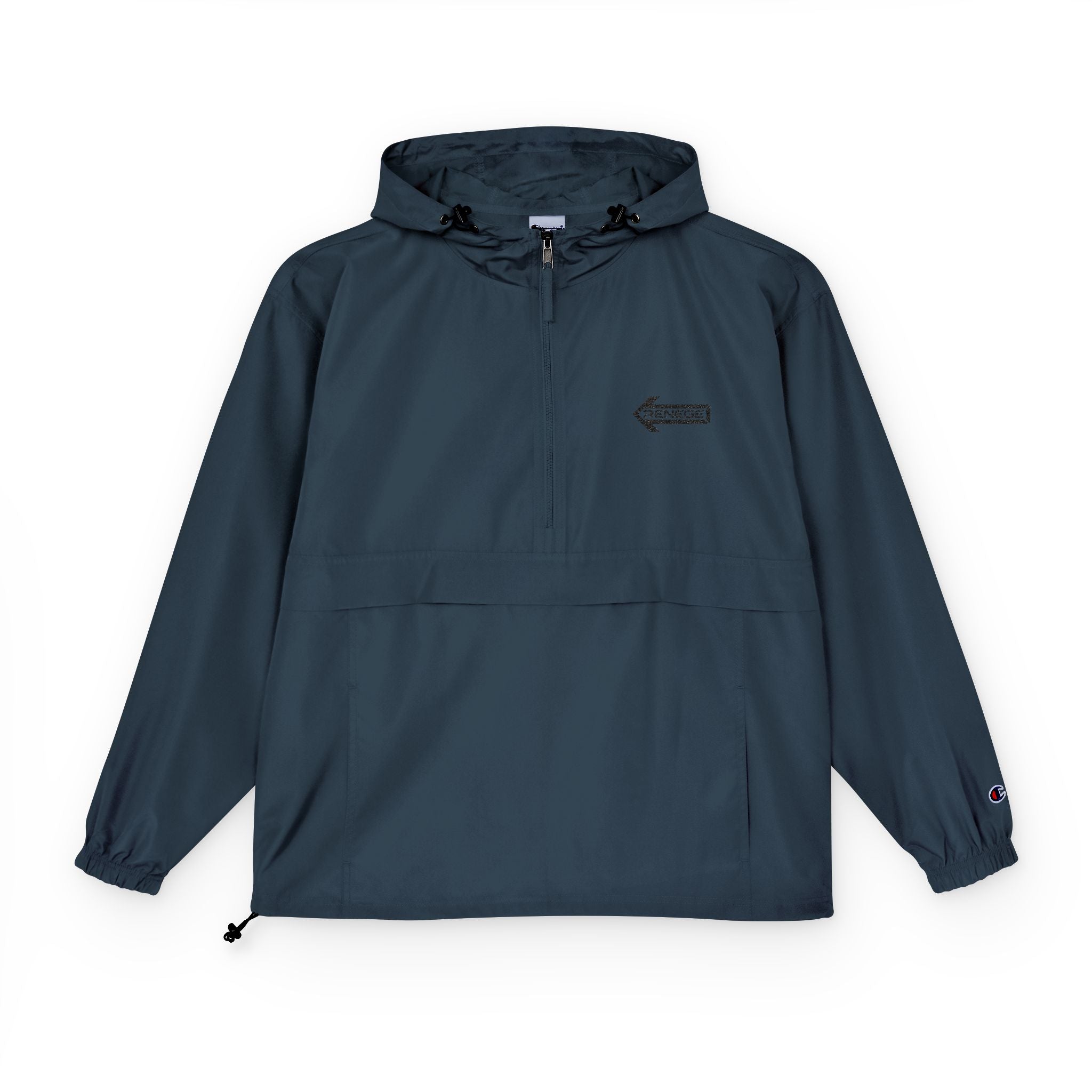 Orange Packable Anorak Jacket with Chest Patch