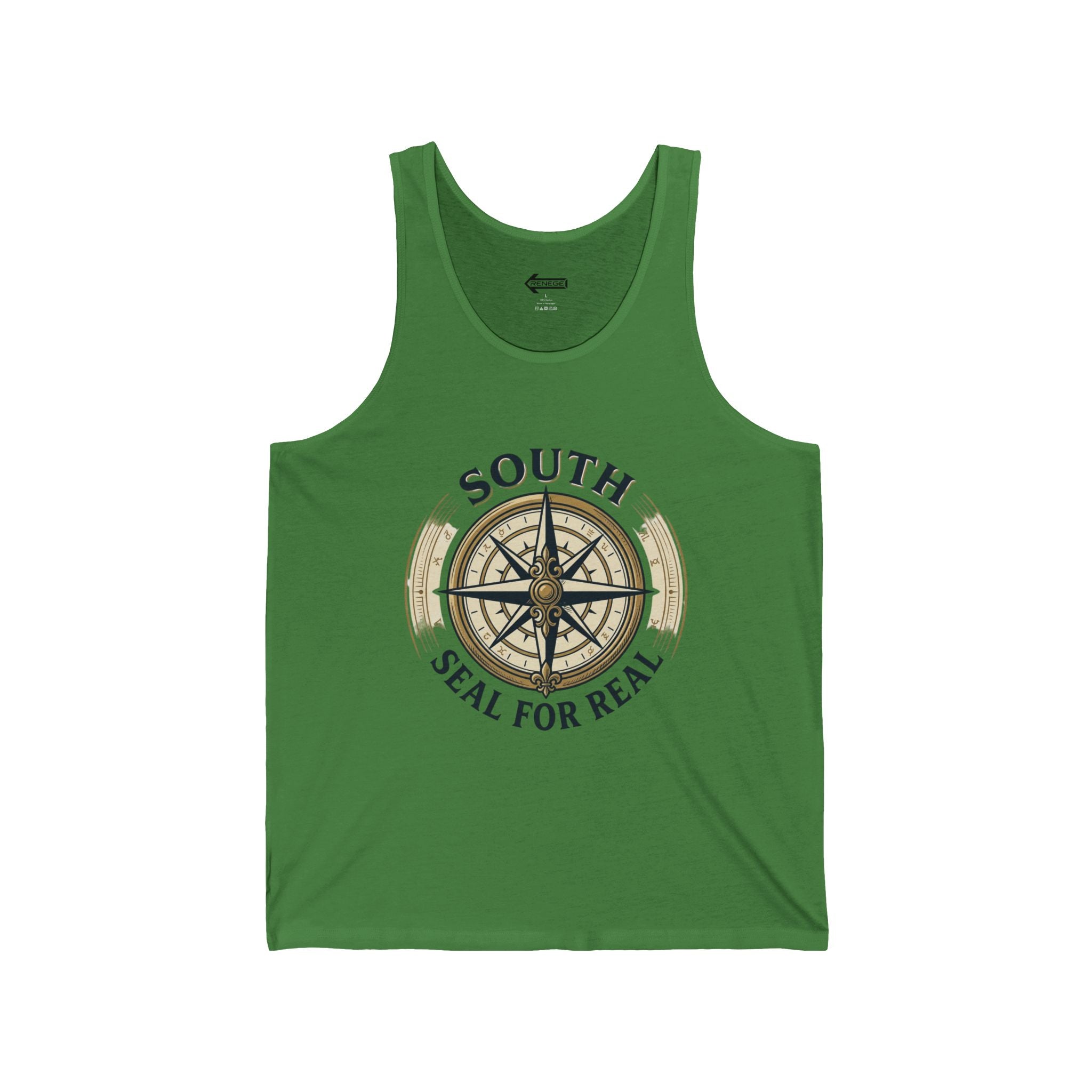 South Compass Tank Top — "South Seal For Real" Nautical Compass Graphic Tank