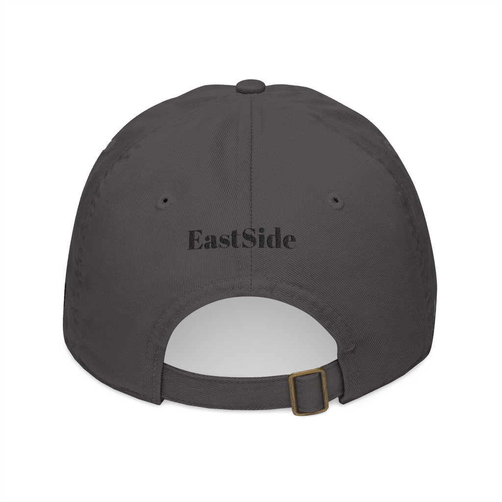 Organic Embroidered Baseball Cap – 'RENEGE' Arrow Design, EastSide Back Stamp