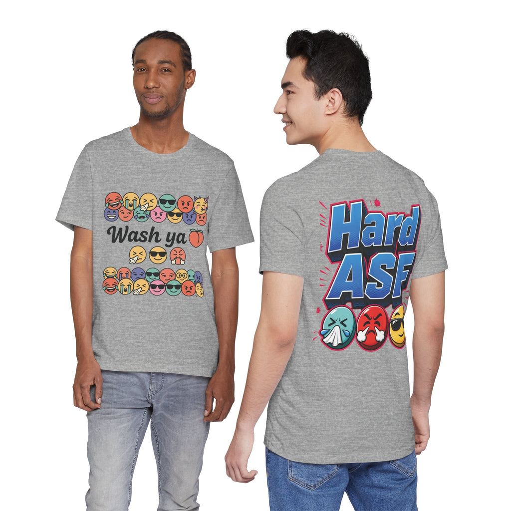 Wash Ya / Hard ASF Emoji Graphic Tee — Funny Emoji Face T-Shirt