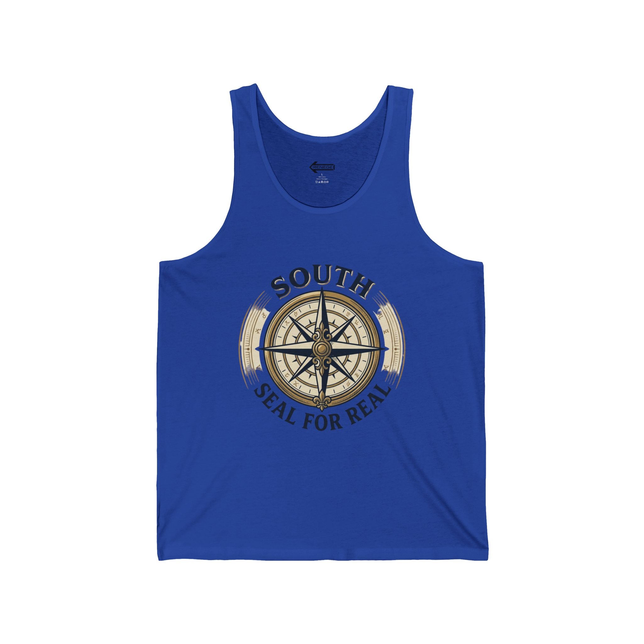South Compass Tank Top — "South Seal For Real" Nautical Compass Graphic Tank
