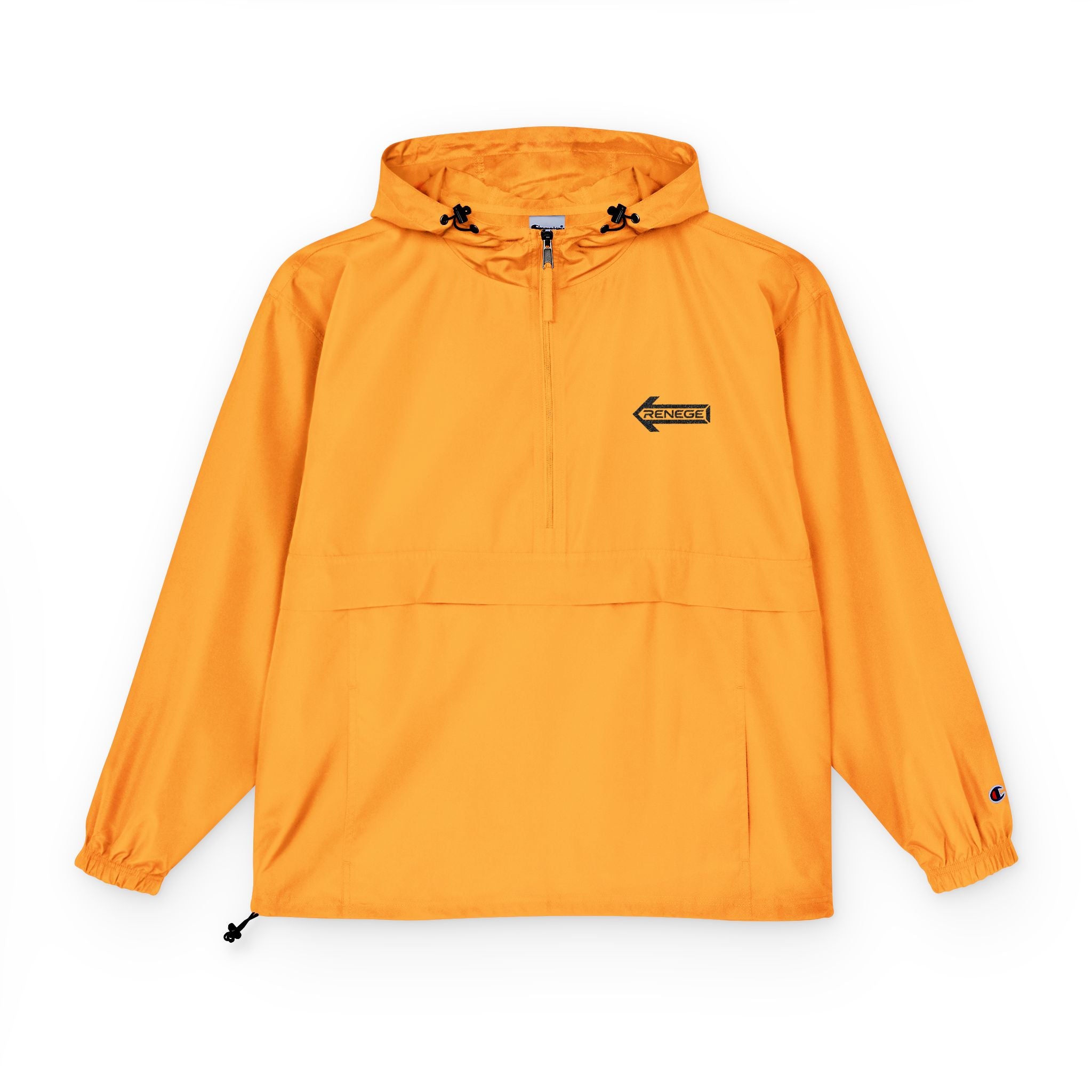 Orange Packable Anorak Jacket with Chest Patch