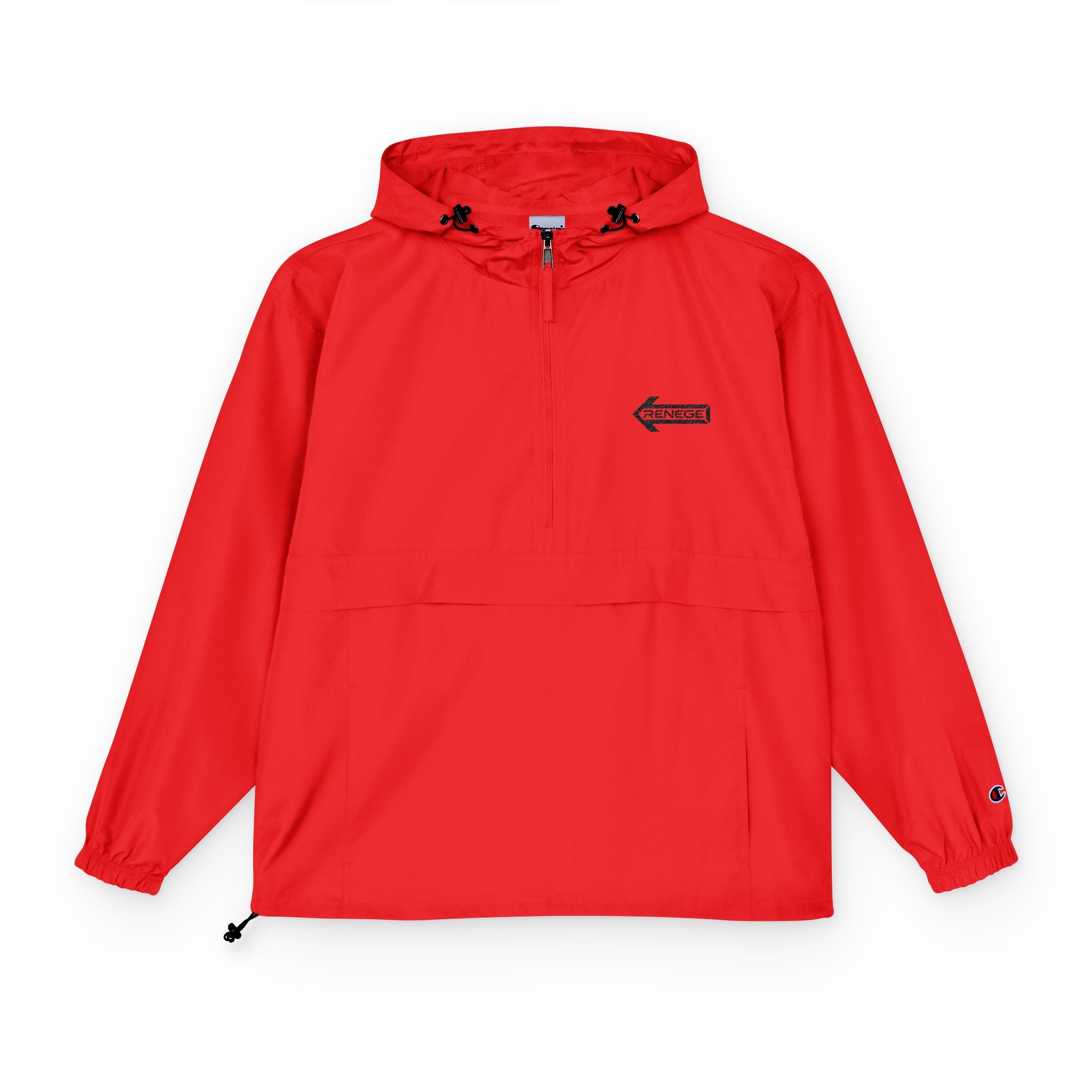 Orange Packable Anorak Jacket with Chest Patch