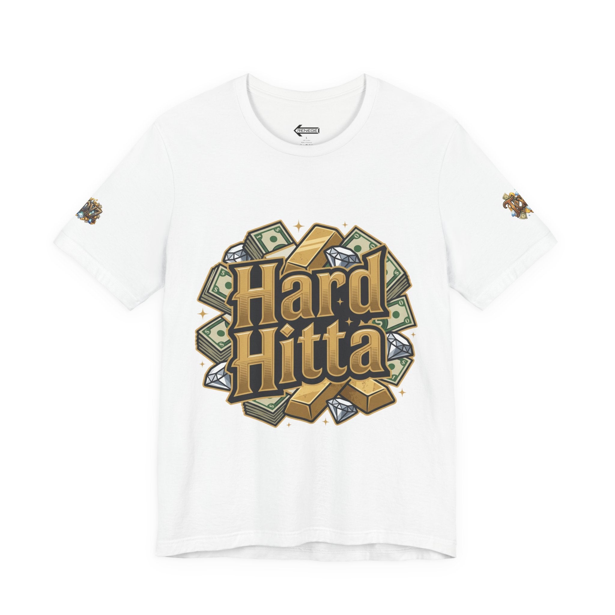 Hard Hitta Money Graphic Tee — Retro Cash & Gold Logo T-Shirt