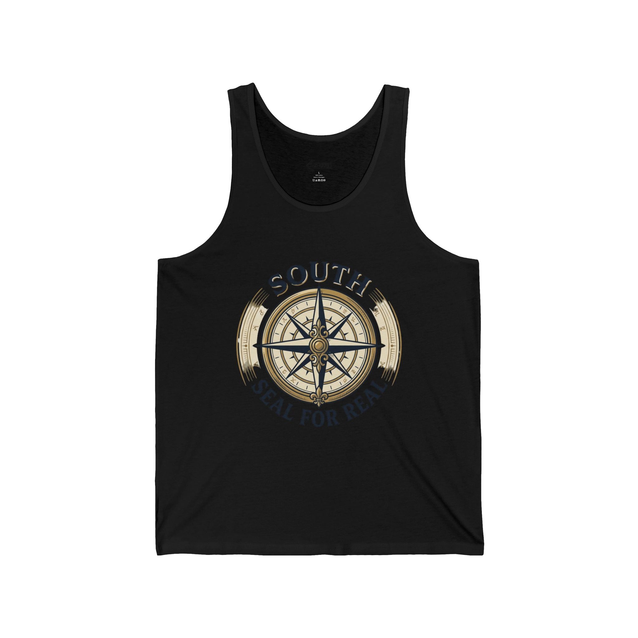 South Compass Tank Top — "South Seal For Real" Nautical Compass Graphic Tank