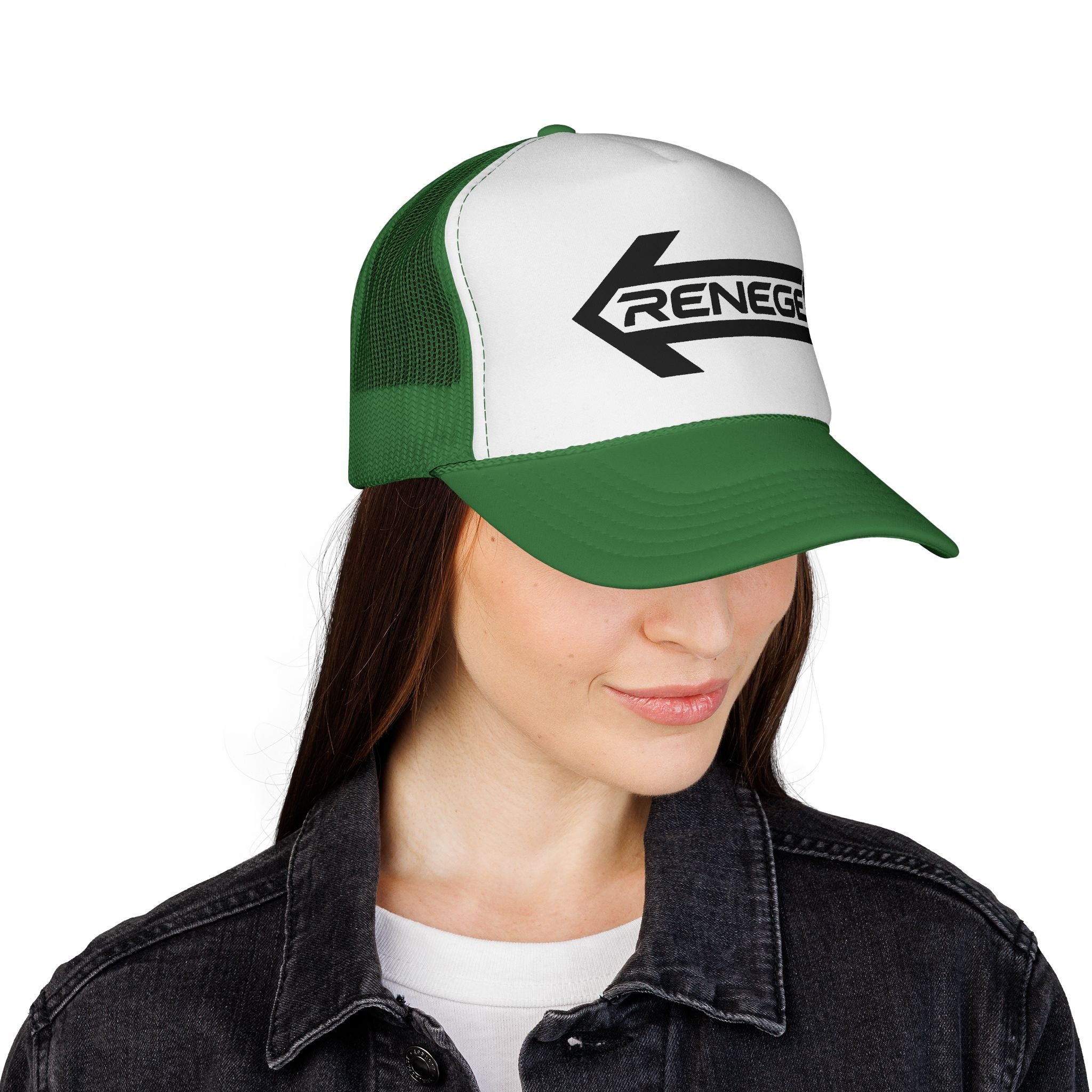 Renegade Arrow Trucker Hat — Retro Bold Logo Mesh Cap