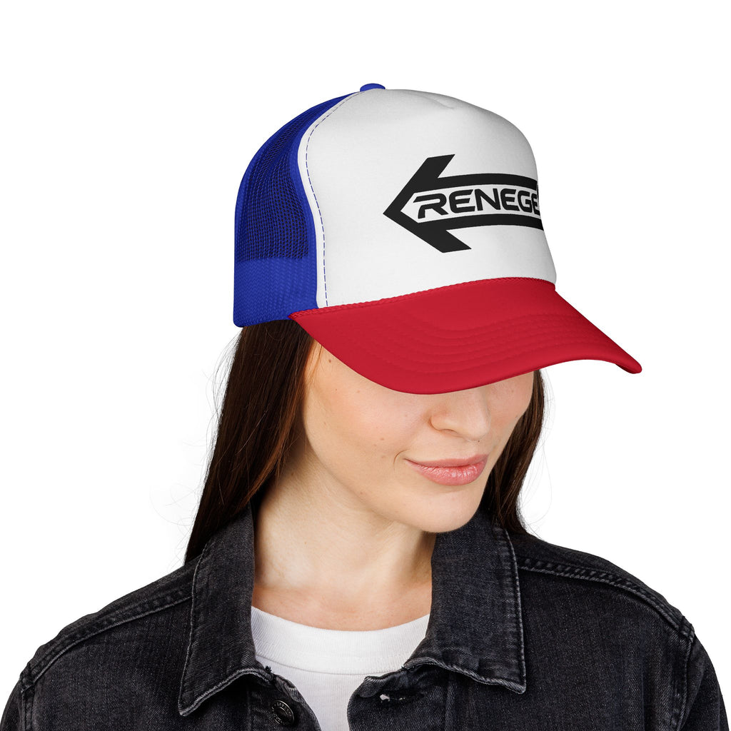 Renegade Arrow Trucker Hat — Retro Bold Logo Mesh Cap
