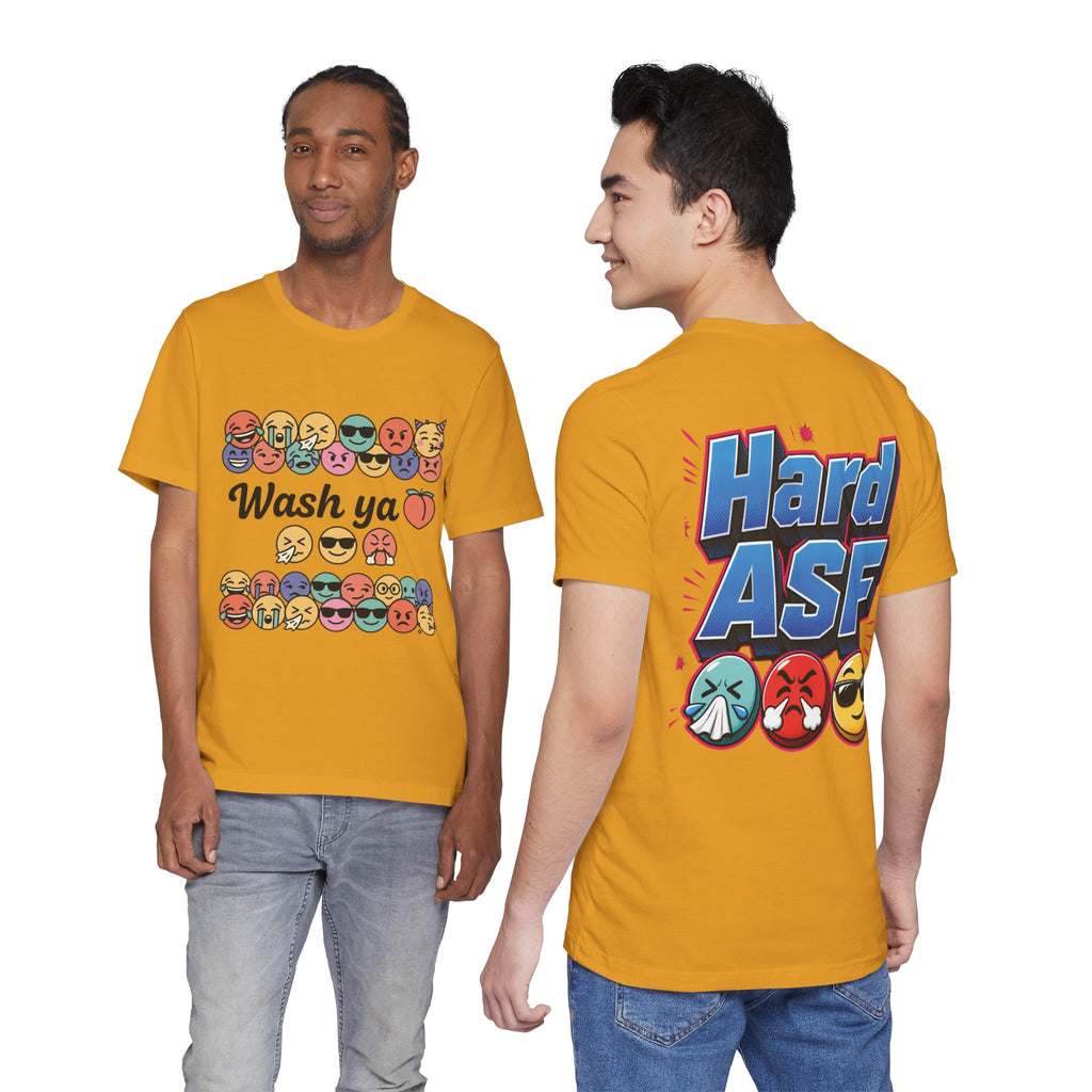 Wash Ya / Hard ASF Emoji Graphic Tee — Funny Emoji Face T-Shirt