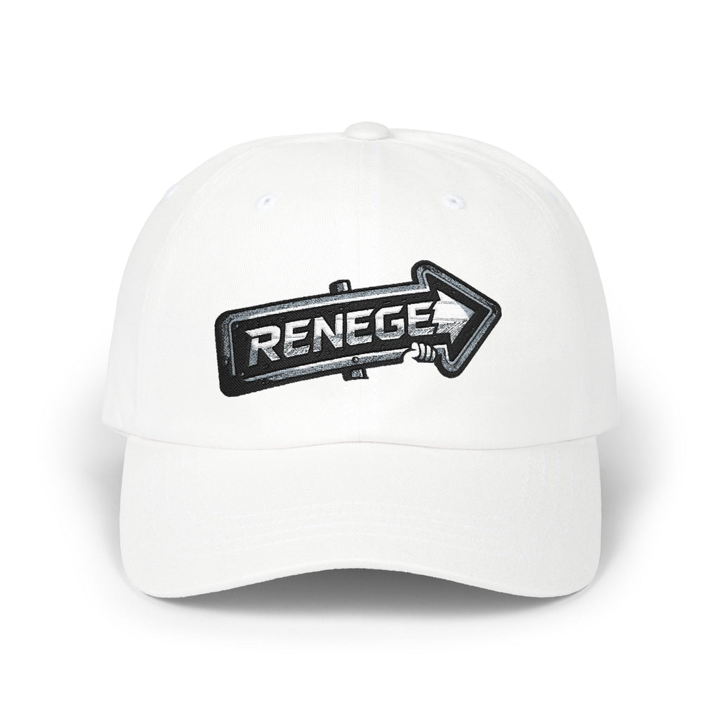 Renegé Arrow Dad Cap — Embroidered White Baseball Hat