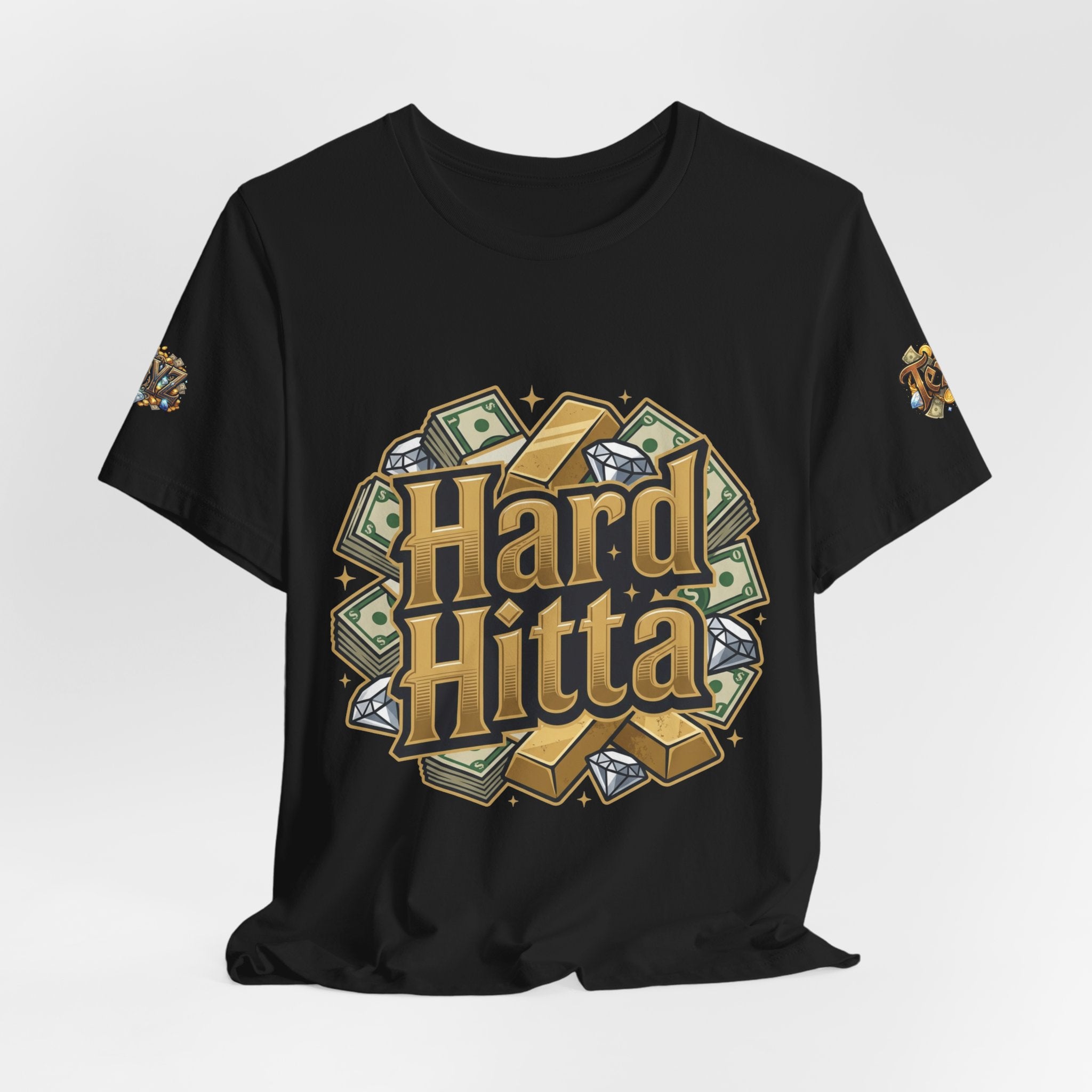 Hard Hitta Money Graphic Tee — Retro Cash & Gold Logo T-Shirt
